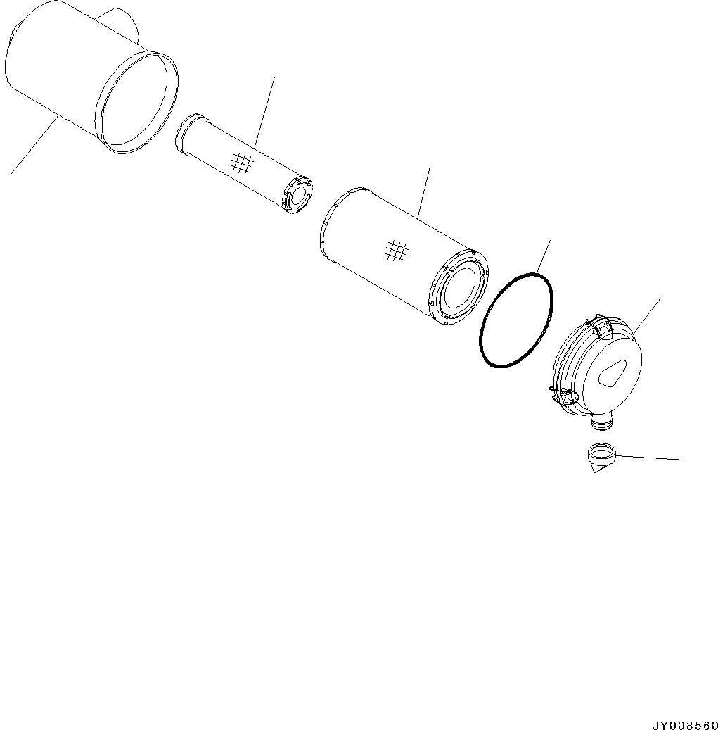 Excavators Komatsu / PC300-8 S/N C50001-UP(0000242B) / Air Cleaner (1/2) (#C50001-)(B003001 : B0200-001001)