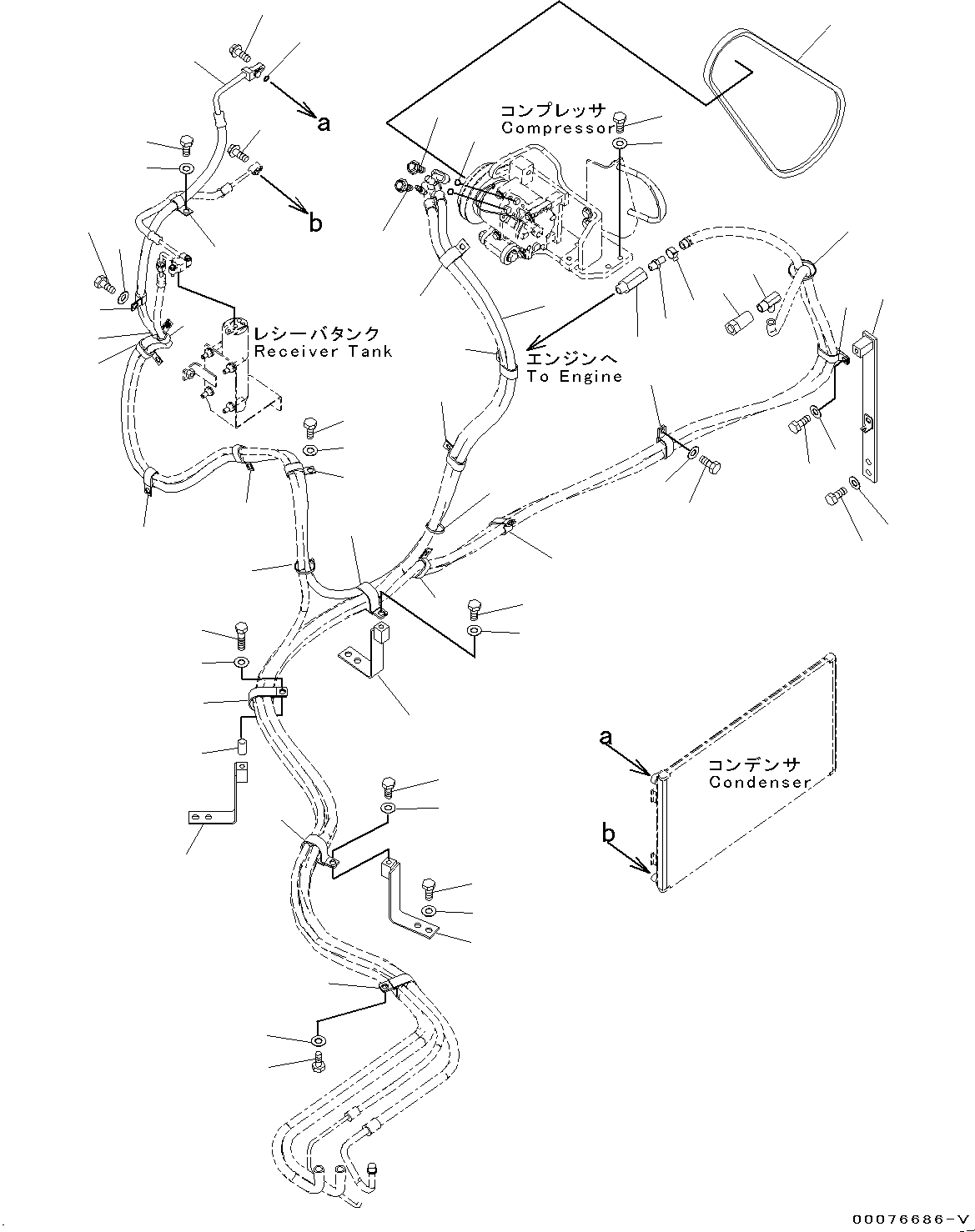 Excavators Komatsu / PC300-8 S/N C50001-UP(0000242B) / Air Conditioner Unit Hose (#C50001-)(K006002 : K0700-002002)