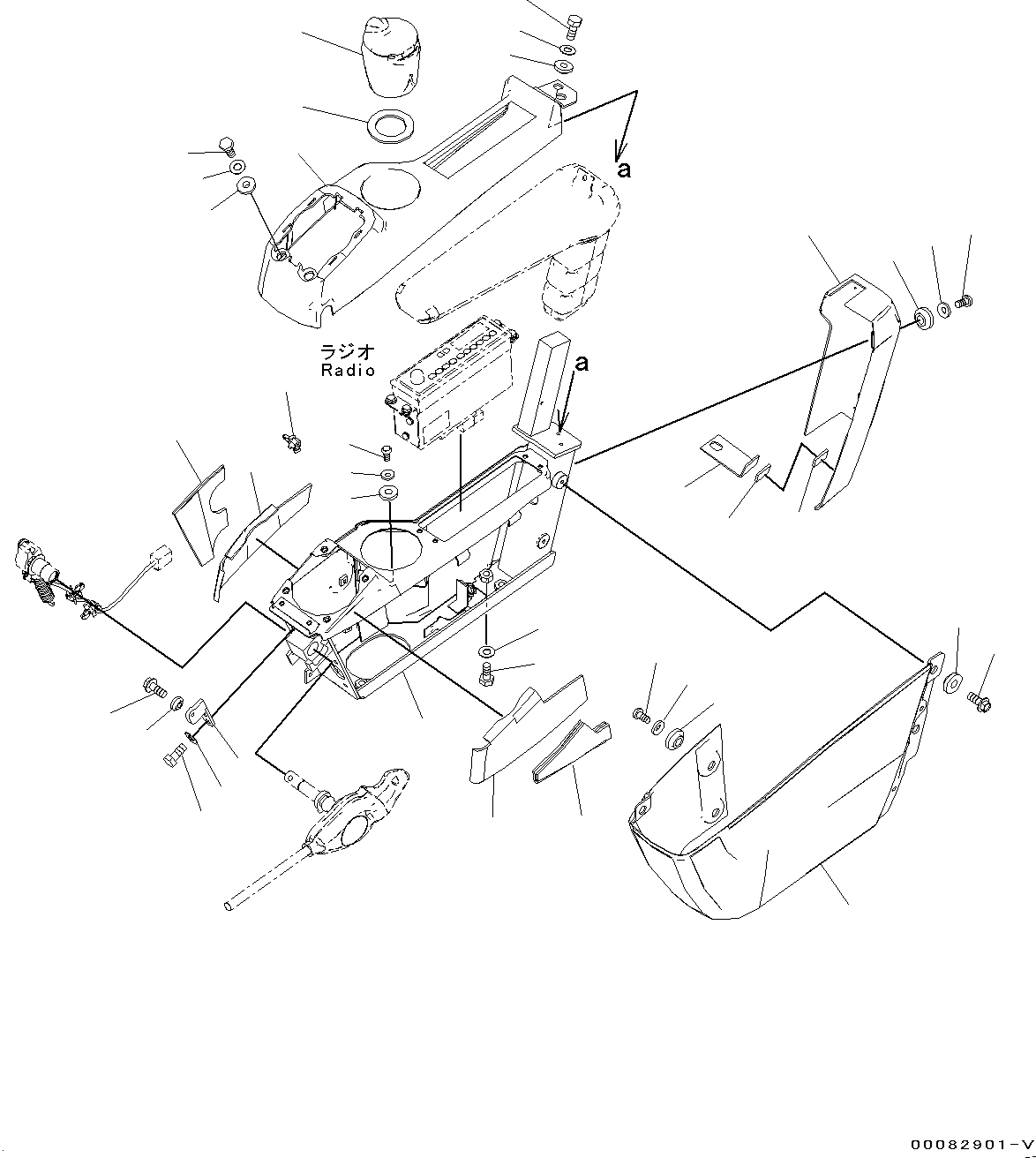 Excavators Komatsu / PC300-8 S/N C50001-UP(0000242B) / Cab, With AM-FM Radio For Asia Floor, Console, LHS (#C50001-)(K007037 : K1110-004037)