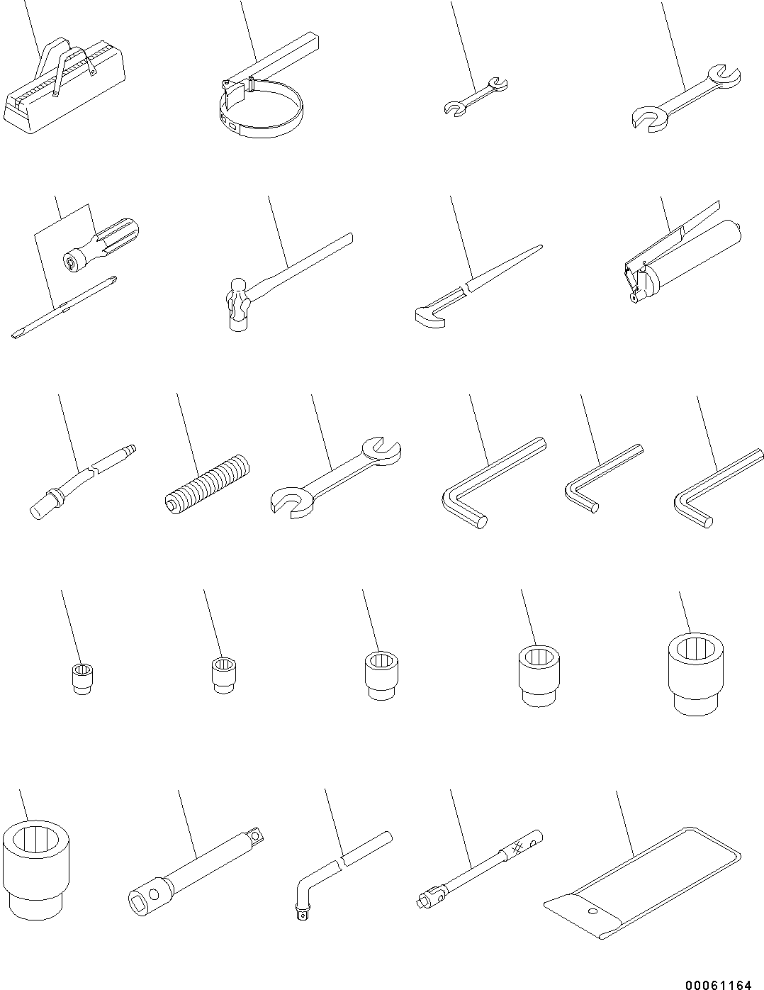 Excavators Komatsu / PC300-8 S/N C50001-UP(0000242B) / General Tool Set (#C50001-)(V003001 : V0300-001001)