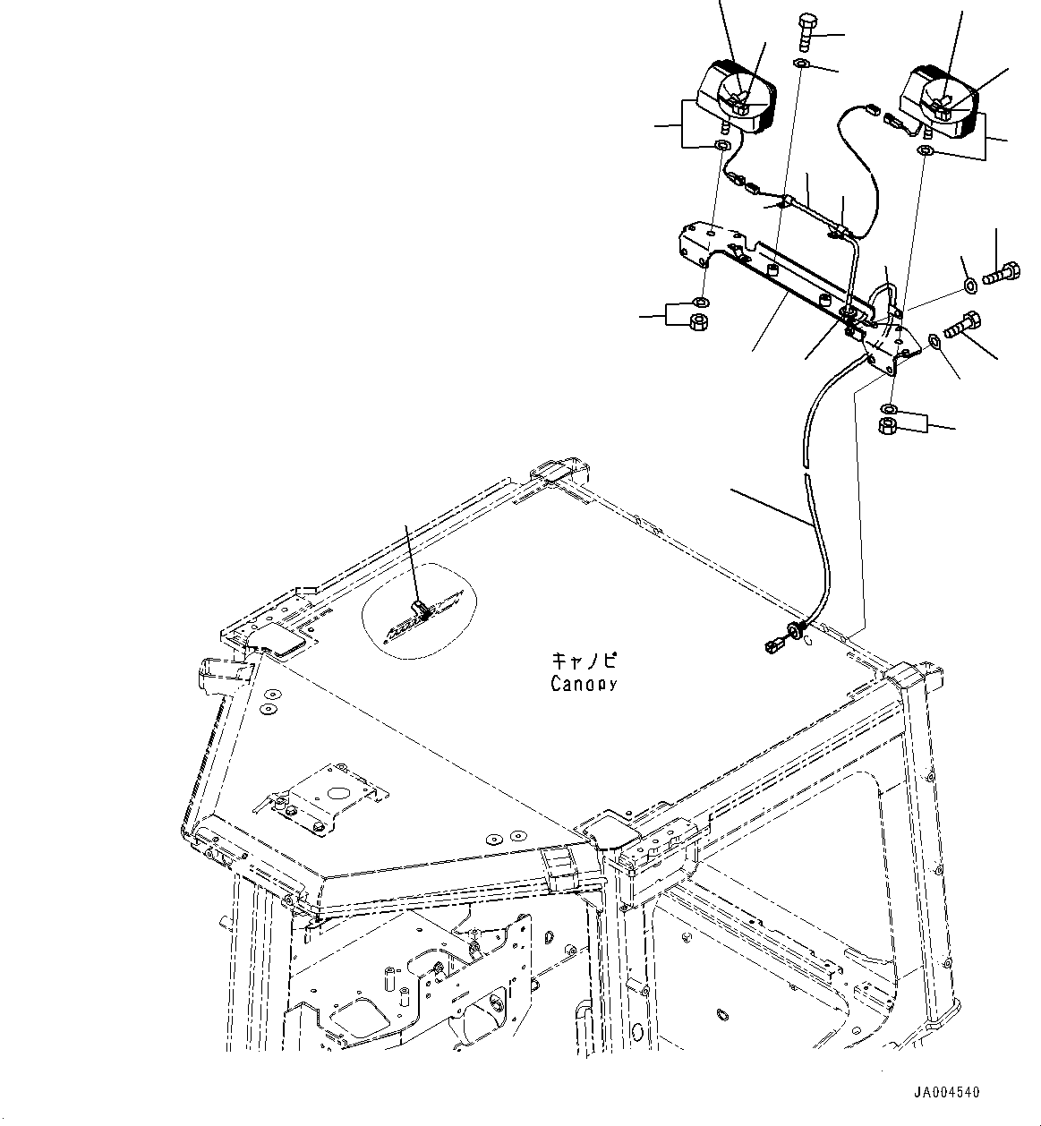 Komatsu parts book diagram for D65PX-16 S/N 80001-UP: ‘ќђЭЊг•ыЌм‹Ж“”, (Њг•ыАІМЯ, ROPS  ? ?ЙЛЯ —P)(#80054-)