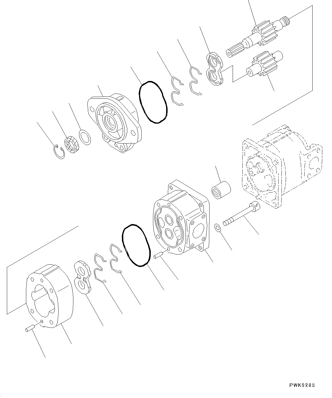 Komatsu parts book diagram for D65PX-16 S/N 80001-UP: КЯЬ ? ДЪІЭ,  ?ЮФ ? ОЯЭМЯ, SAL (2) 45+45 (1/2)(#80001-)
