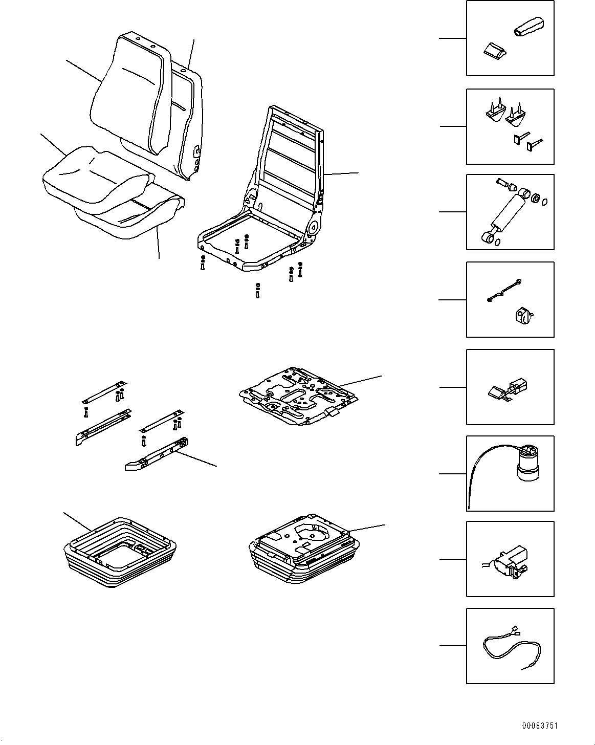 Komatsu parts book diagram for D65PX-16 S/N 80001-UP: ?НЯЪ ?А ј ?Д, Ќ\ђ ?•”•I (ґ ? ?  ?ЅНЯЭј ?Э АІМЯ, •Zђ ?, А ?Э АІМЯ, KABђ ?)(#80001-)