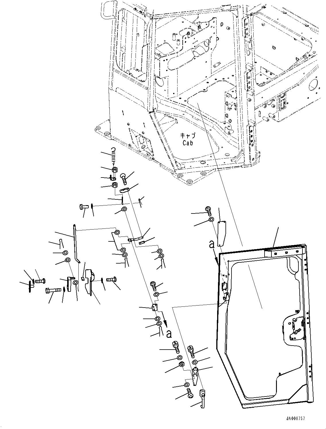 Komatsu parts book diagram for D65PX-16 S/N 80001-UP: ROPS  ? ?МЮ, ДЮ ?ҐЧЇБ, Ќ ?(#80001-82997)