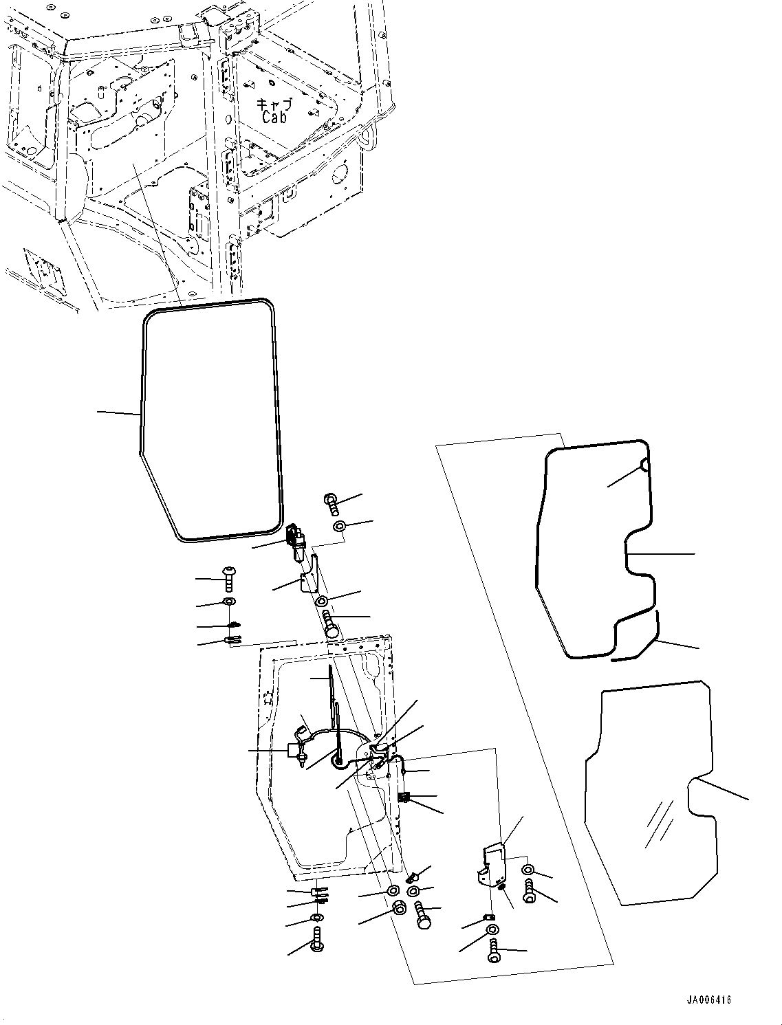 Komatsu parts book diagram for D65PX-16 S/N 80001-UP: ROPS  ? ?МЮ, ДЮ ? АЮЭКЯҐіІЭДЮҐЬІКЯ ?, Ќ ?(#80980-)
