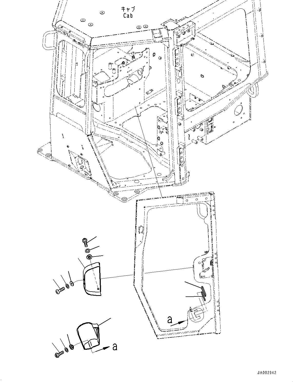 Komatsu parts book diagram for D65PX-16 S/N 80001-UP: ROPS  ? ?МЮ, ДЮ ?  ?КЮ ?, Ќ ?(#80001-80979)