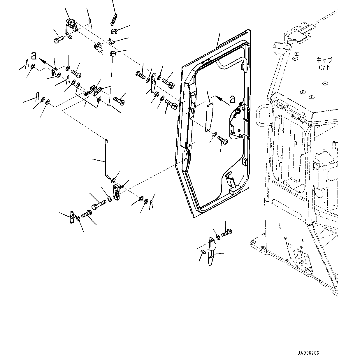 Komatsu parts book diagram for D65PX-16 S/N 80001-UP: ROPS  ? ?МЮ, ДЮ ?ҐЧЇБ, ‰E(#80001-82997)