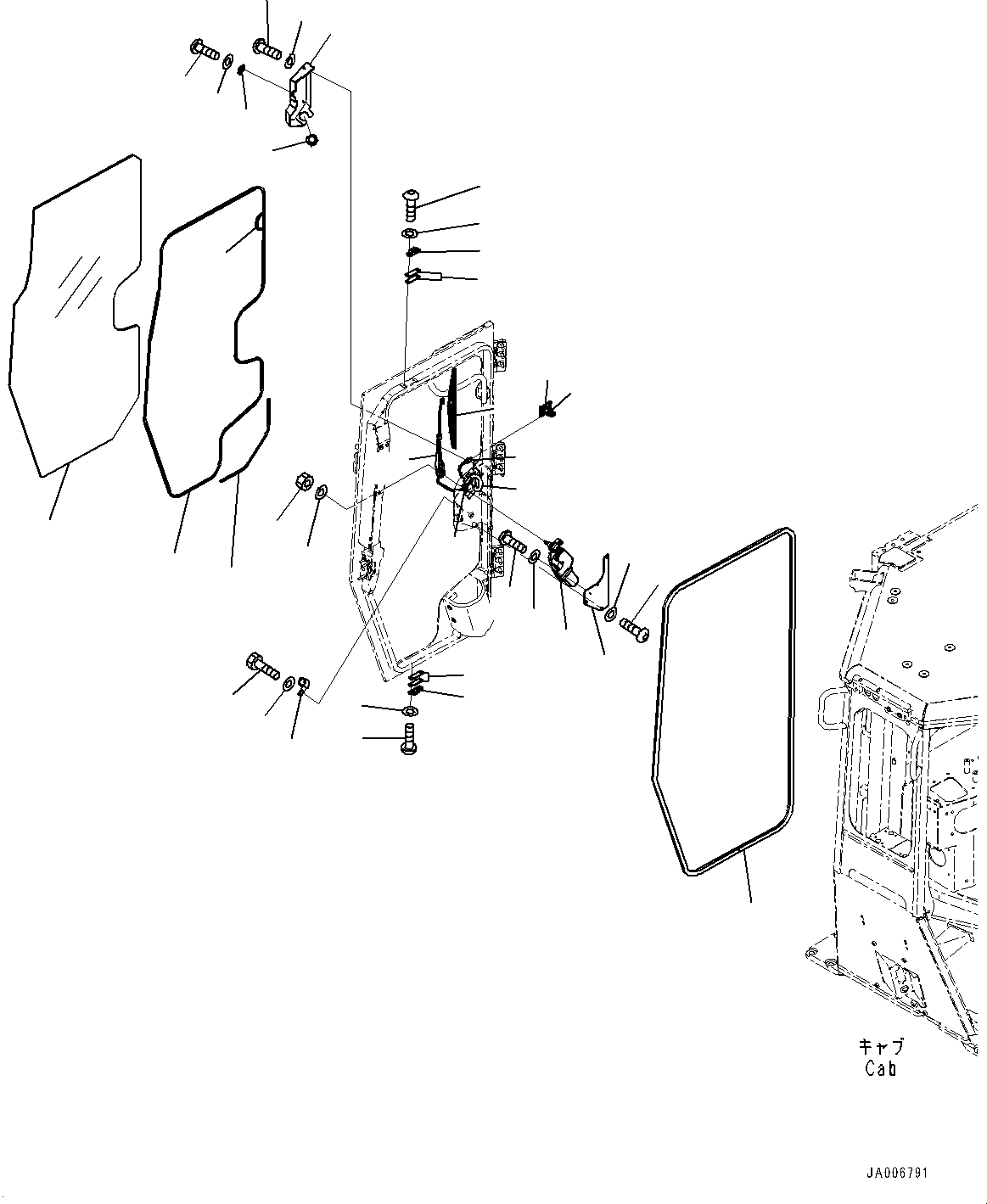 Komatsu parts book diagram for D65PX-16 S/N 80001-UP: ROPS  ? ?МЮ, ДЮ ? АЮЭКЯҐіІЭДЮҐЬІКЯ ?, ‰E(#80001-80979)