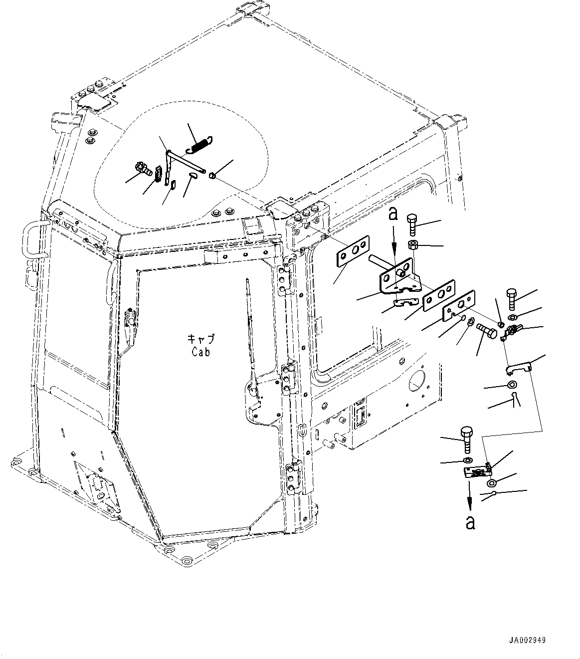 Komatsu parts book diagram for D65PX-16 S/N 80001-UP: ROPS  ? ?МЮ, ДЮ ?  ? ?МЯЭ ЫЇё, Ќ ?(#80001-)