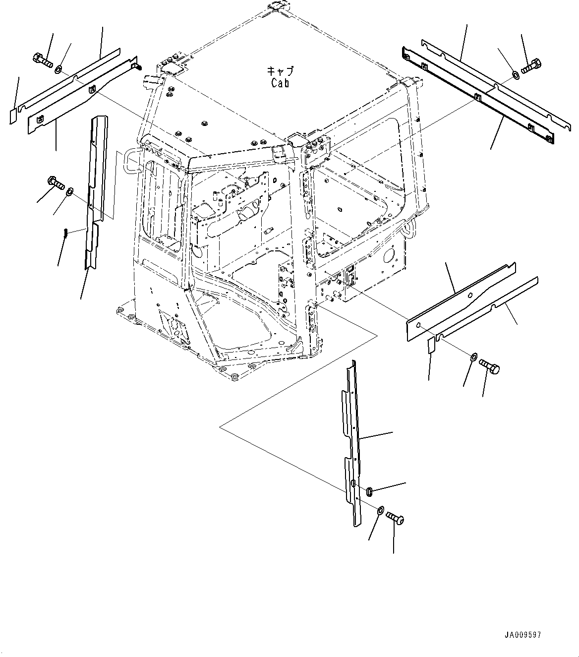 Komatsu parts book diagram for D65PX-16 S/N 80001-UP: ROPS  ? ?МЮ,  ?іД ?ІДЮ  ?КЮ ?(#80980-)