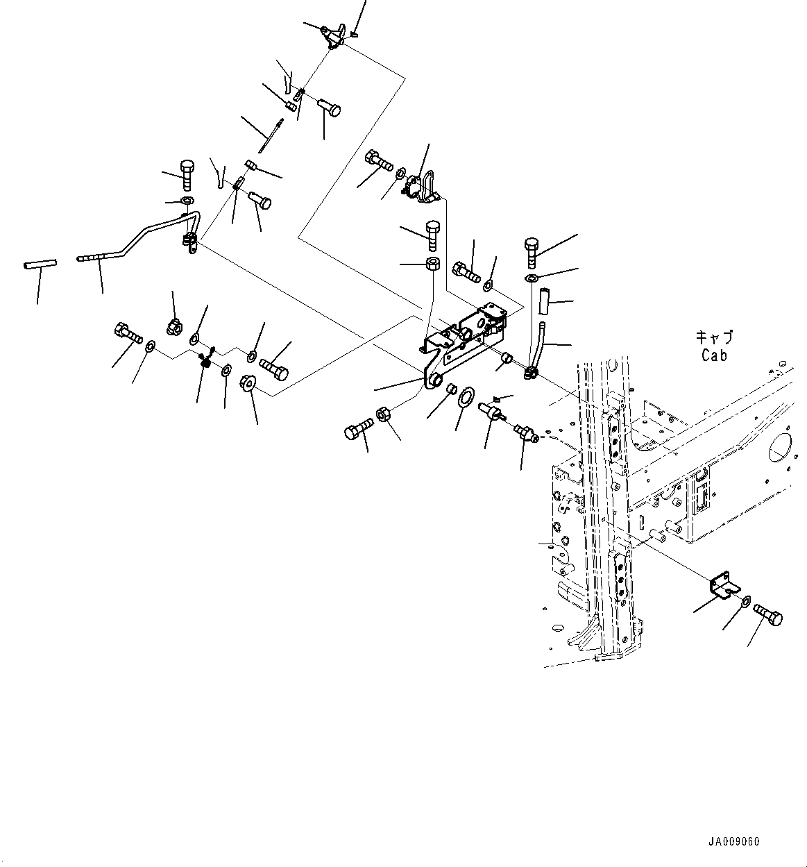 Komatsu parts book diagram for D65PX-16 S/N 80001-UP: ROPS  ? ?МЮ, КЯ ? ?ЭёЮ МЮЪ ? ? ЪКЮ ?(#80850-82124)