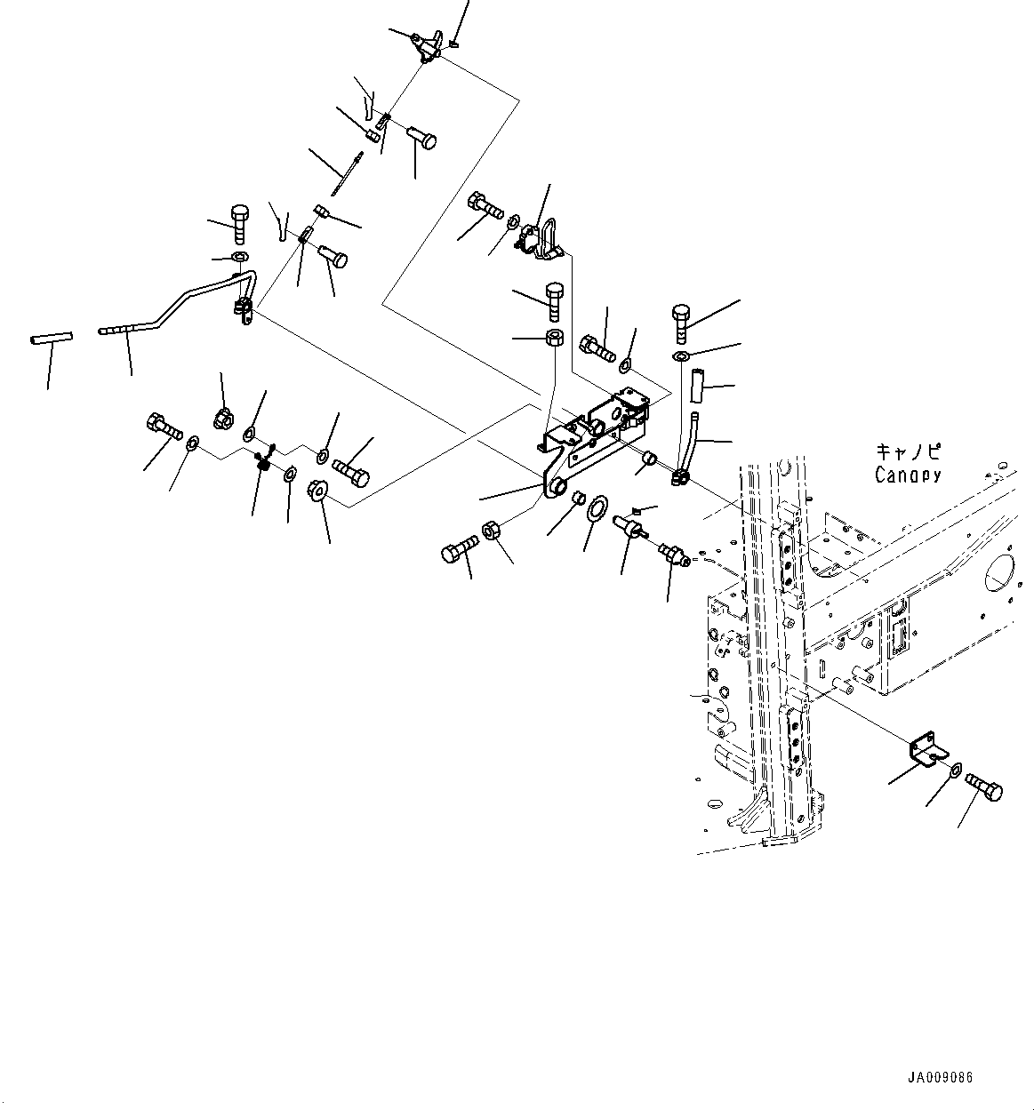 Komatsu parts book diagram for D65PX-16 S/N 80001-UP: ROPS  ? ?ЙЛЯ, КЯ ? ?ЭёЮ МЮЪ ? ? ЪКЮ ?(#80850-82124)