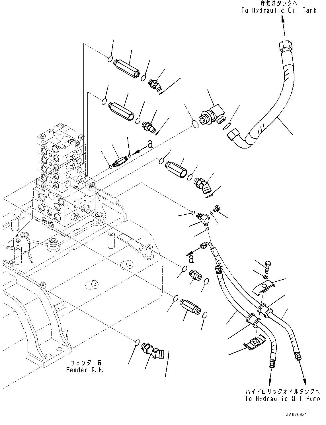 Komatsu parts book diagram for D65PX-16 S/N 80001-UP: МЄЭАЮ ёЮЩ ?МЯ, –ы€і”ZЉЗ (КЯЬ ? БЩД ЛЯЇБ ДЮ ? ?Ю, Њг•ы 1  ?АЇБТЭД •T)(#80001-)