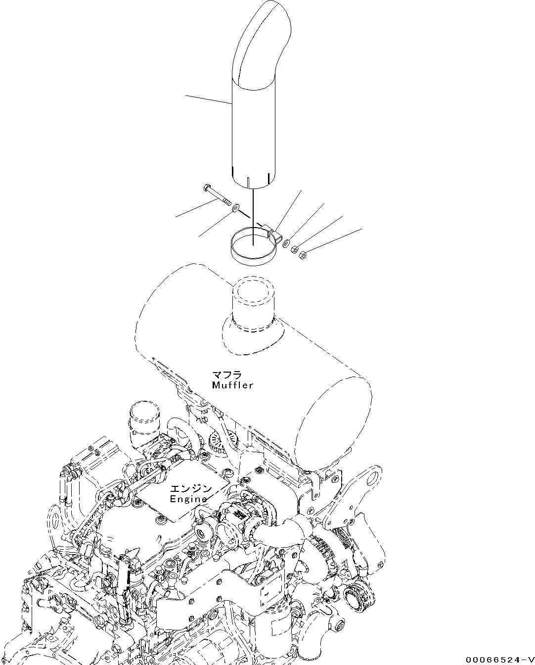 Wheel Loaders Komatsu / WA200-6 S/N C10001-UP(0000250B) / Exhaust Pipe (#C10001-)(B003001 : B0300-001001)