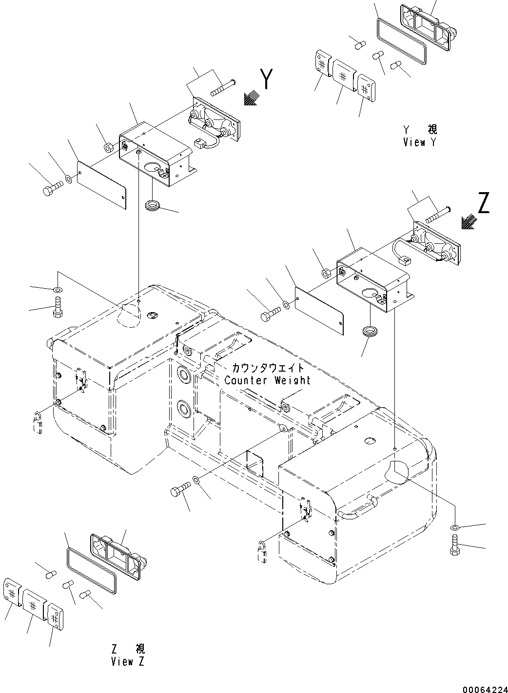 Wheel Loaders Komatsu / WA200-6 S/N C10001-UP(0000250B) / Battery Case Rear Combination Lamp (#C10001-)(E002002 : E0120-001002)