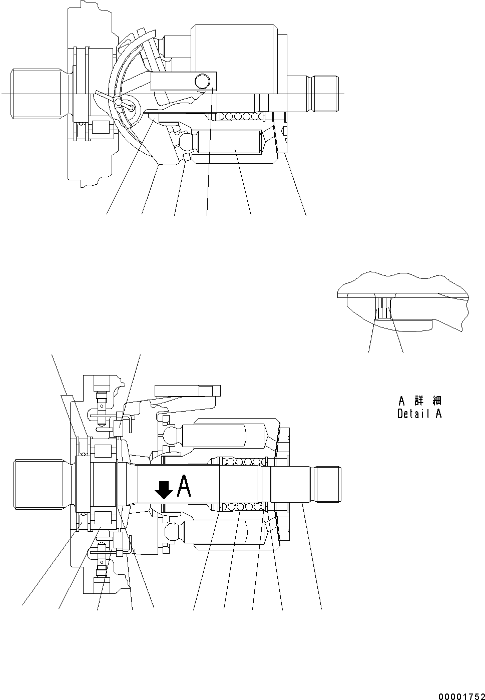 Wheel Loaders Komatsu / WA200-6 S/N C10001-UP(0000250B) / Hydrostatic Transmission (HST) Pump And Motor Pump, Inner Parts (2/14) (#C10001-)(F002002 : F2430-001002)