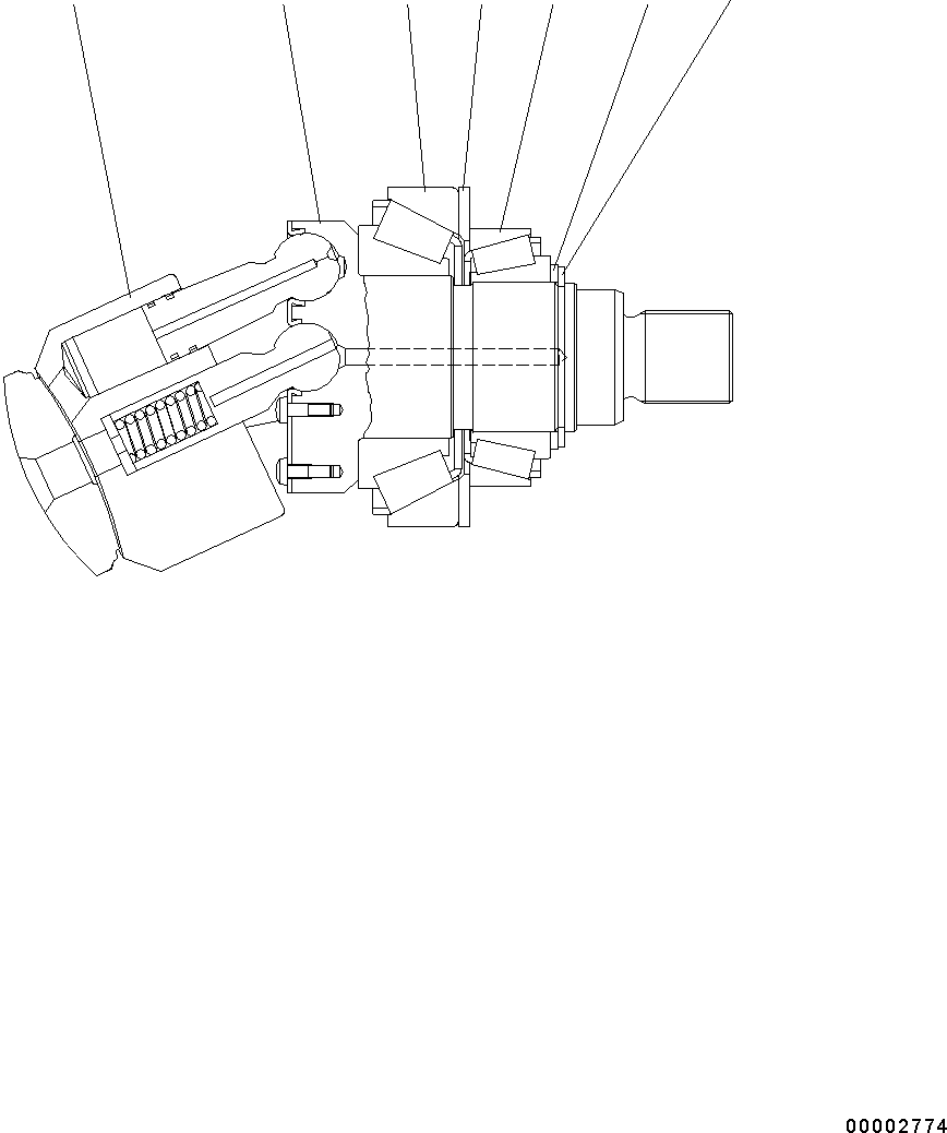Wheel Loaders Komatsu / WA200-6 S/N C10001-UP(0000250B) / Hydrostatic Transmission (HST) Pump And Motor Motor 1, Inner Parts (2/7) (#C10001-)(F002017 : F2430-001017)