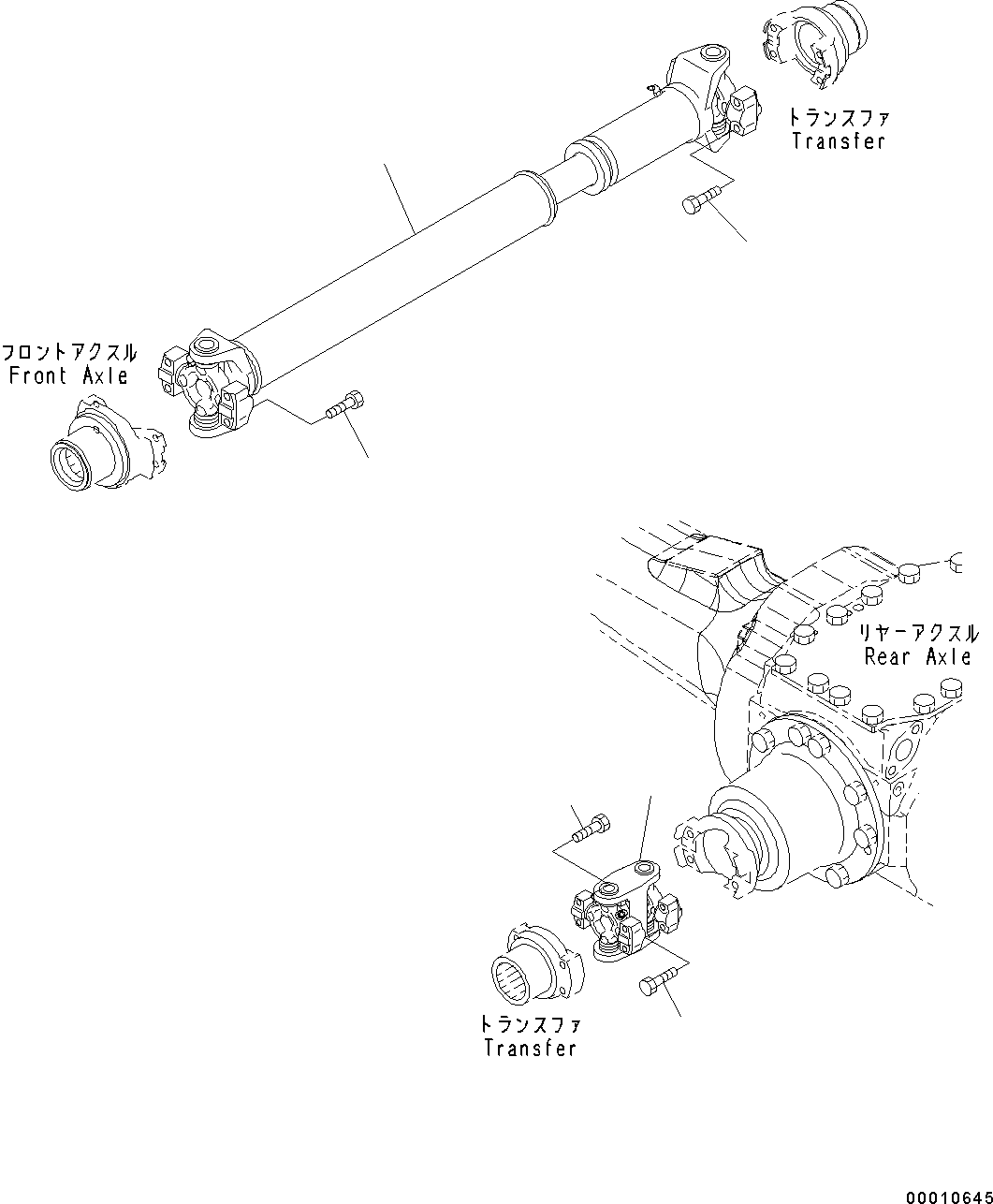 Wheel Loaders Komatsu / WA200-6 S/N C10001-UP(0000250B) / Drive Shaft (#C10001-)(F004001 : F4200-001001)