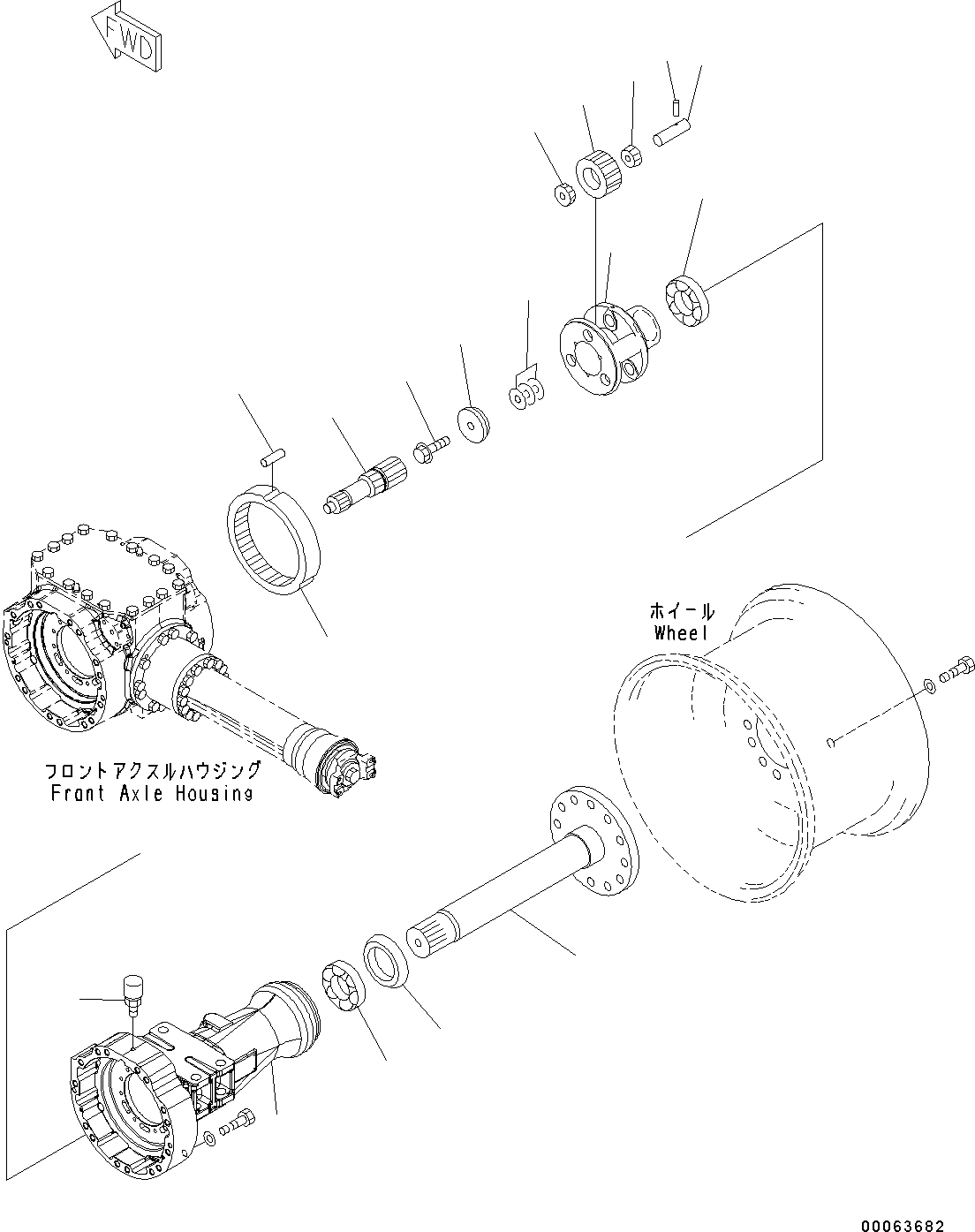 Wheel Loaders Komatsu / WA200-6 S/N C10001-UP(0000250B) / Front Axle Final Drive And Housing, RHS (#C10001-)(F005002 : F4400-001002)