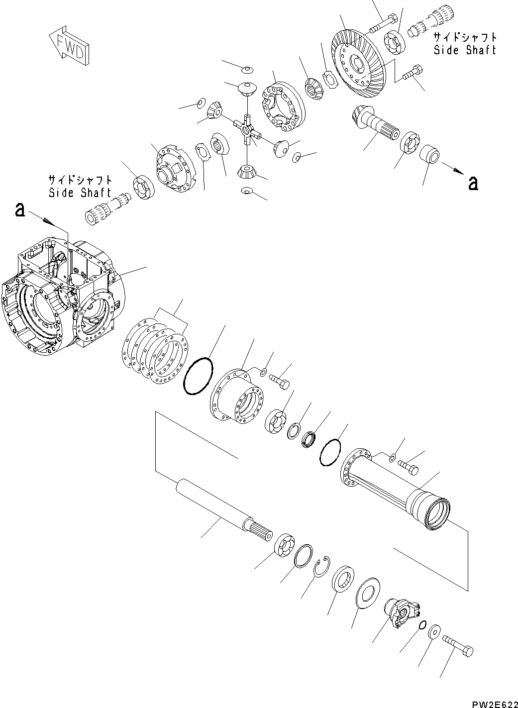 Wheel Loaders Komatsu / WA200-6 S/N C10001-UP(0000250B) / Front Axle Differential (#C10001-)(F005003 : F4400-001003)