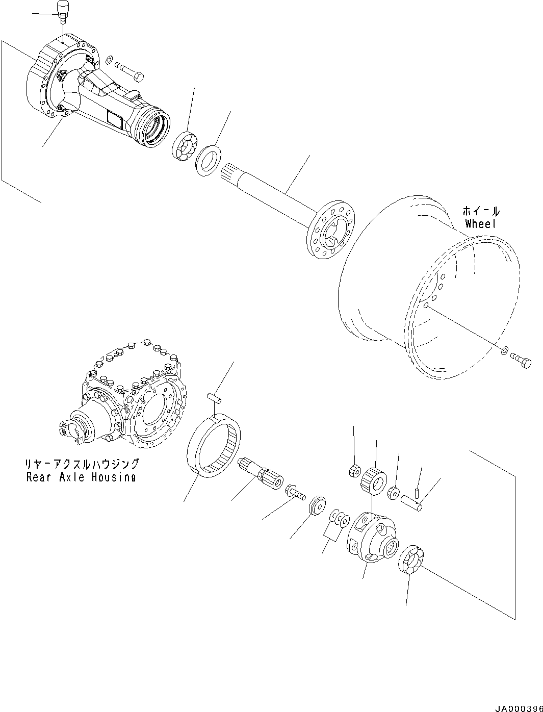 Wheel Loaders Komatsu / WA200-6 S/N C10001-UP(0000250B) / Rear Axle Final Drive And Housing, LHS (#C10001-)(F007001 : F4500-001001)