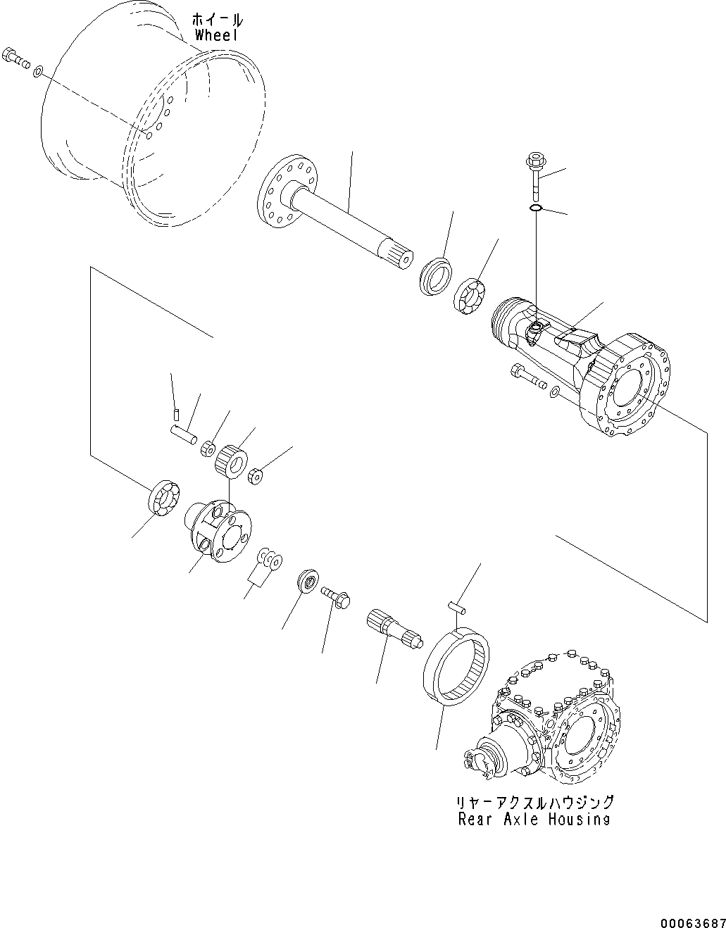 Wheel Loaders Komatsu / WA200-6 S/N C10001-UP(0000250B) / Rear Axle Final Drive And Housing, RHS (#C10001-)(F007002 : F4500-001002)
