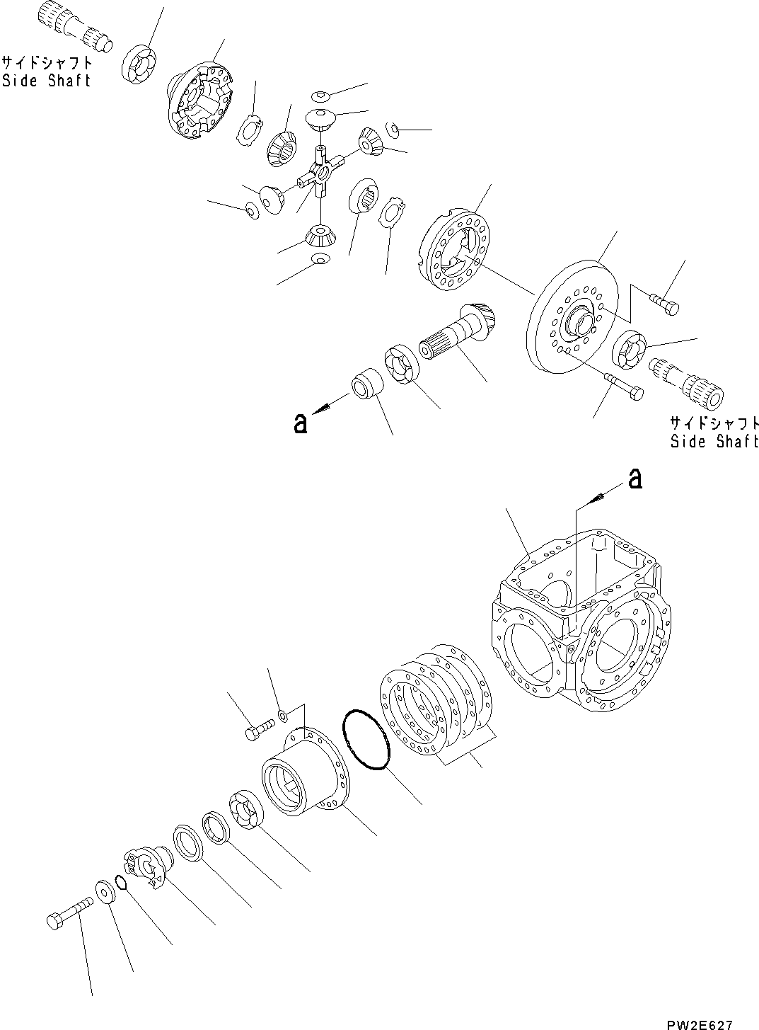 Wheel Loaders Komatsu / WA200-6 S/N C10001-UP(0000250B) / Rear Axle Differential (#C10001-)(F007003 : F4500-001003)