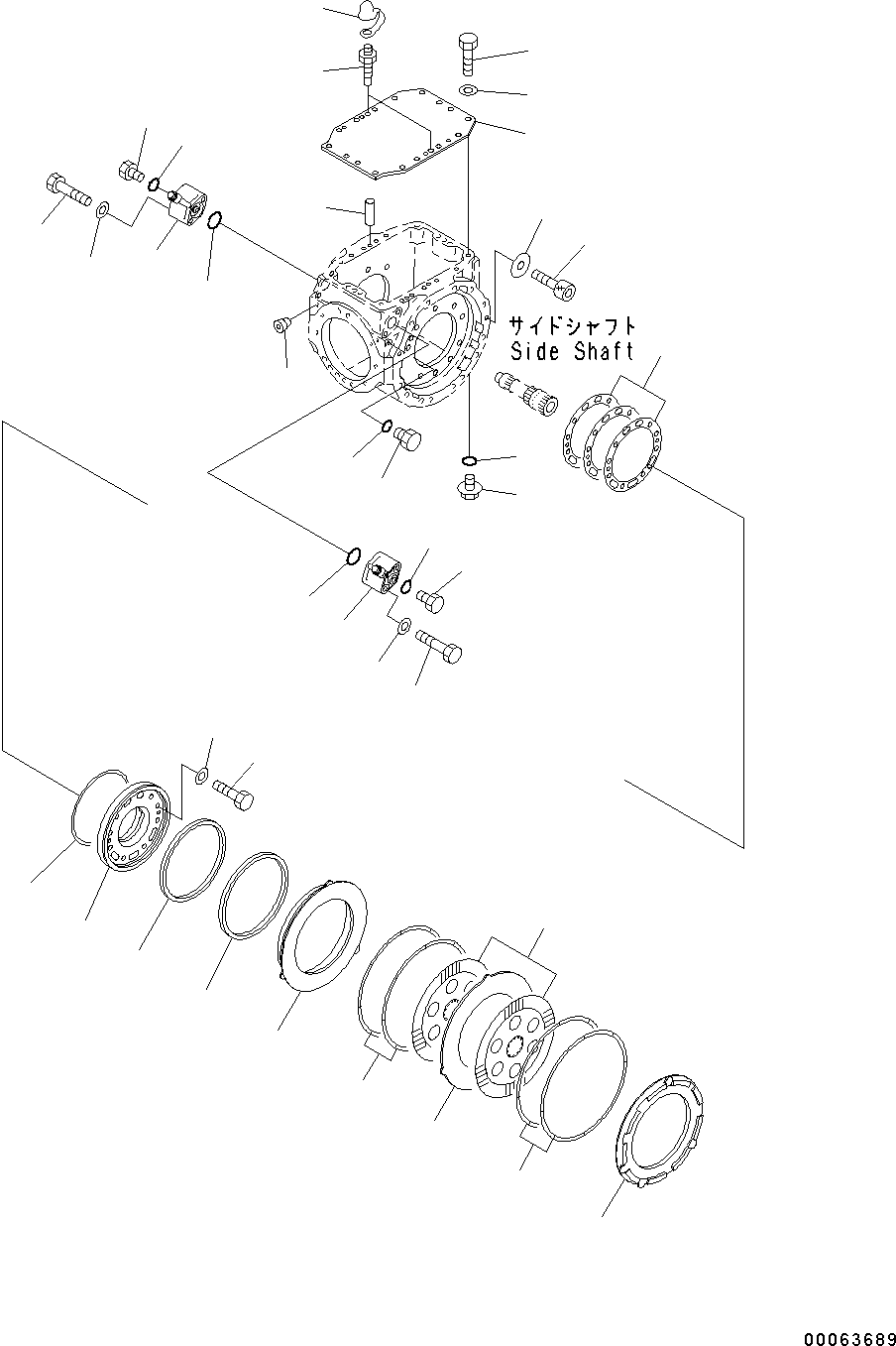 Wheel Loaders Komatsu / WA200-6 S/N C10001-UP(0000250B) / Rear Axle Cover and Brake (#C10001-)(F007004 : F4500-001004)