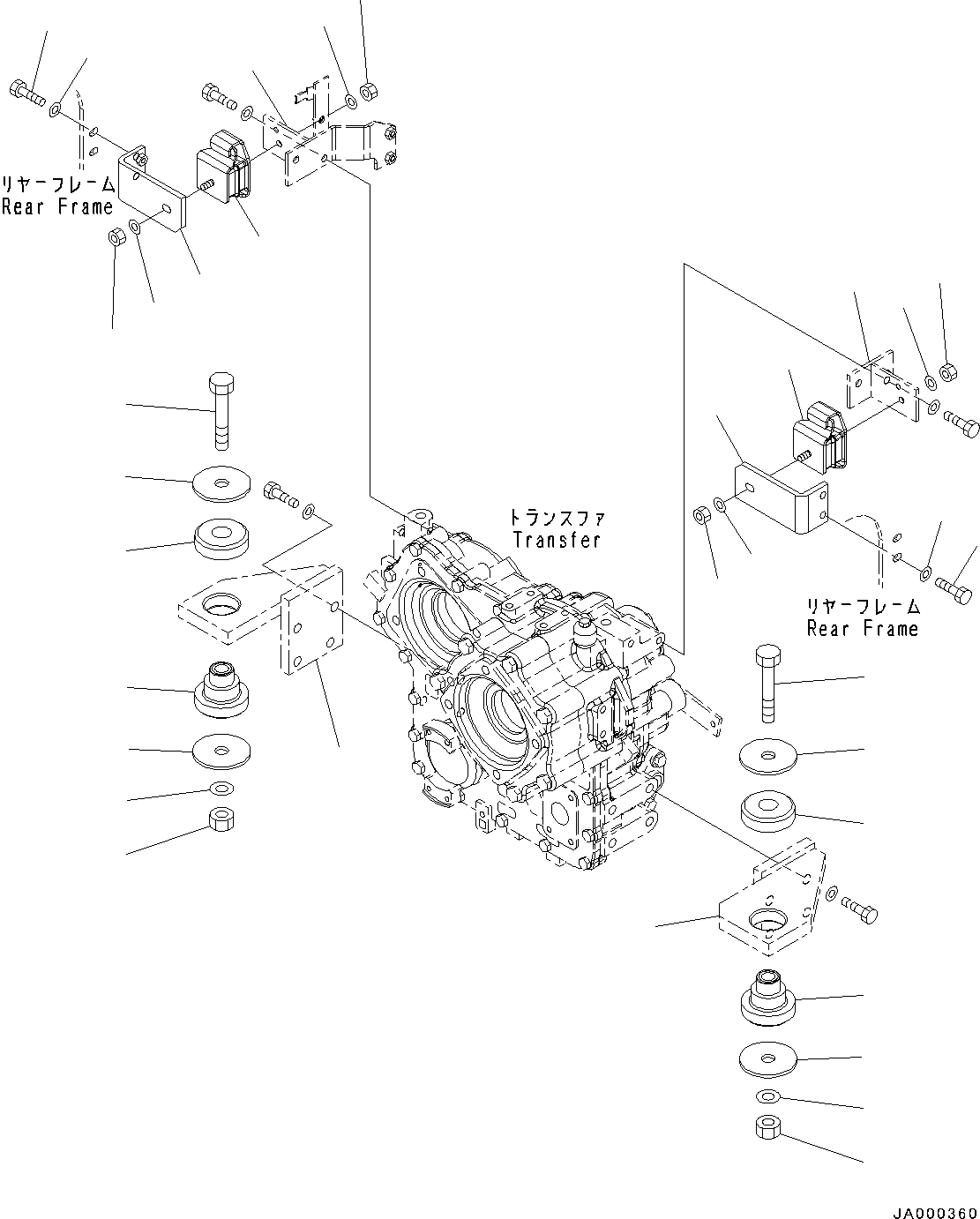 Wheel Loaders Komatsu / WA200-6 S/N C10001-UP(0000250B) / Transfer Case Mounts (#C10001-)(F008001 : F4810-001001)