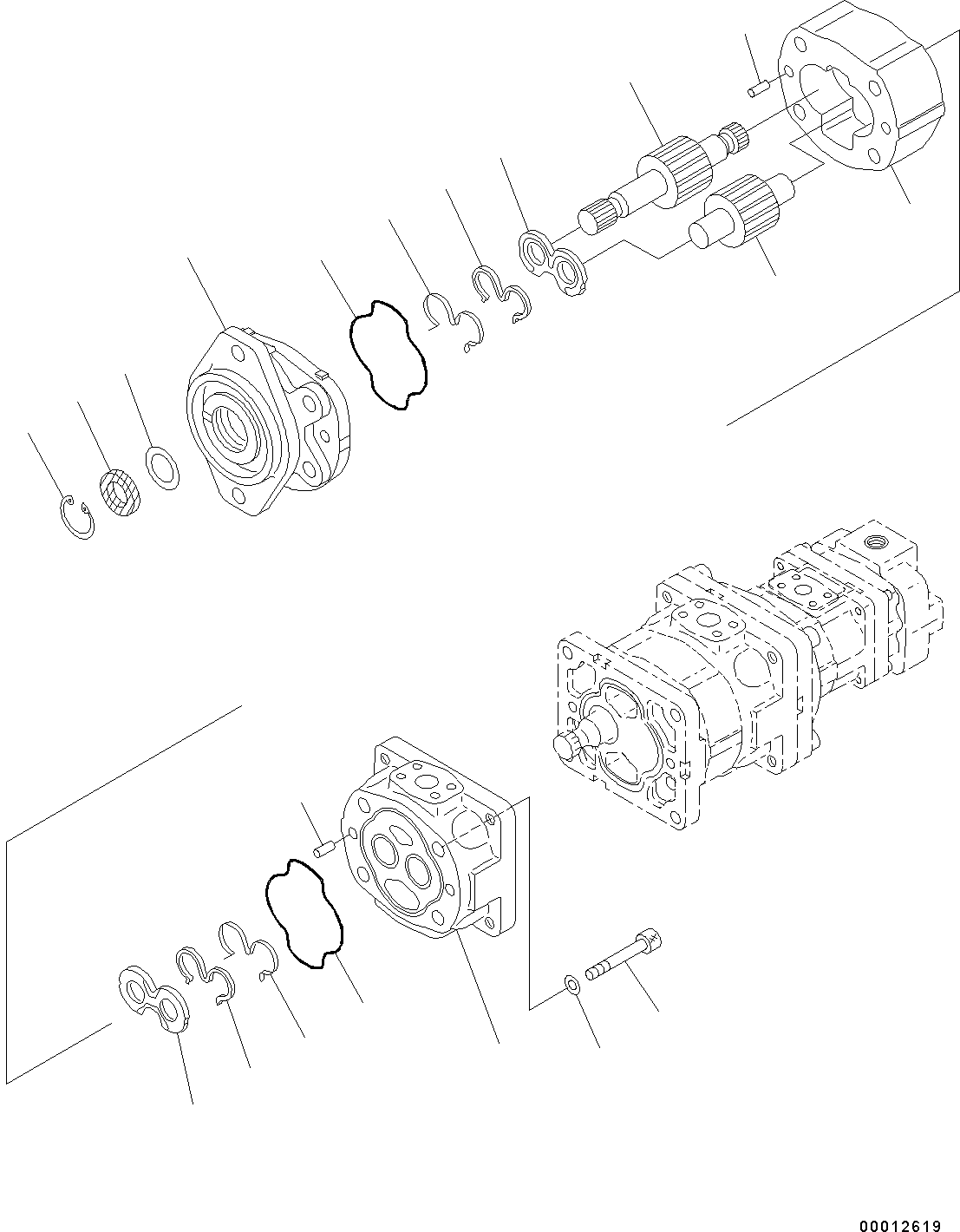 Wheel Loaders Komatsu / WA200-6 S/N C10001-UP(0000250B) / Hydraulic Oil Pump Hydraulic Oil Pump, Inner Parts (1/4) (#C10001-)(H005001 : H0210-001001)