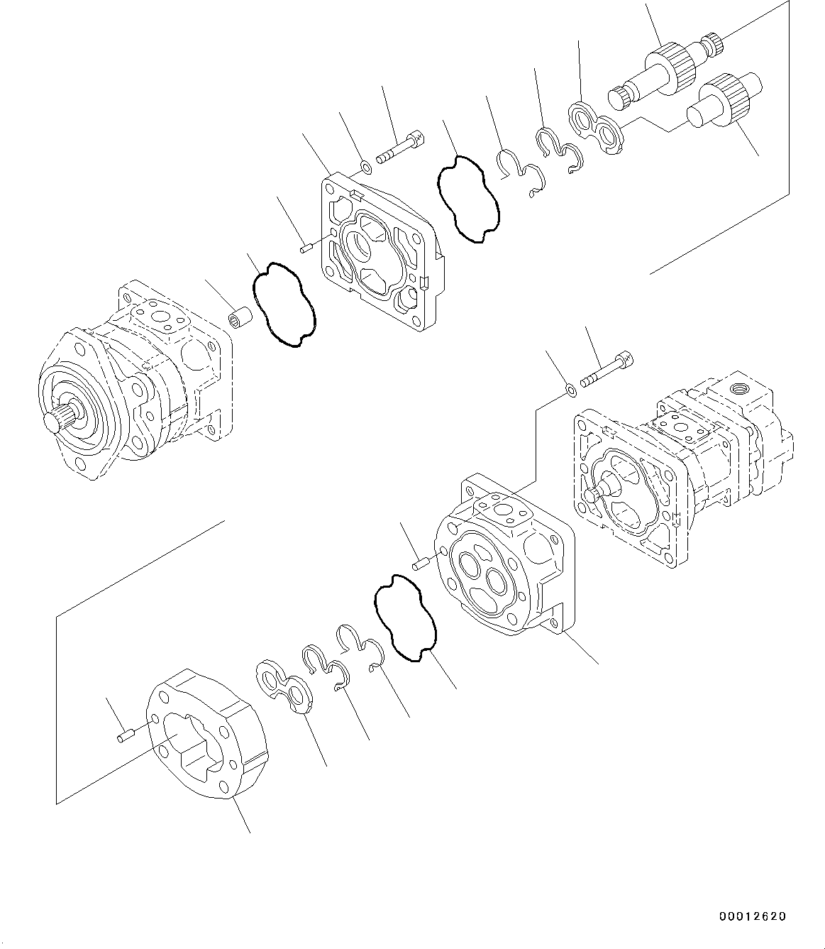 Wheel Loaders Komatsu / WA200-6 S/N C10001-UP(0000250B) / Hydraulic Oil Pump Hydraulic Oil Pump, Inner Parts (2/4) (#C10001-)(H005002 : H0210-001002)