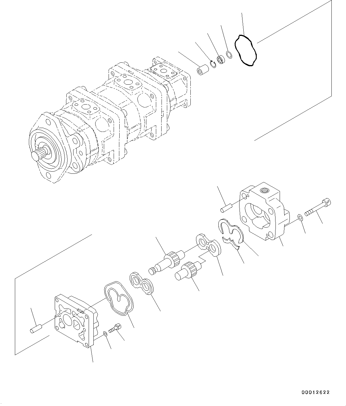 Wheel Loaders Komatsu / WA200-6 S/N C10001-UP(0000250B) / Hydraulic Oil Pump Hydraulic Oil Pump, Inner Parts (4/4) (#C10001-)(H005004 : H0210-001004)