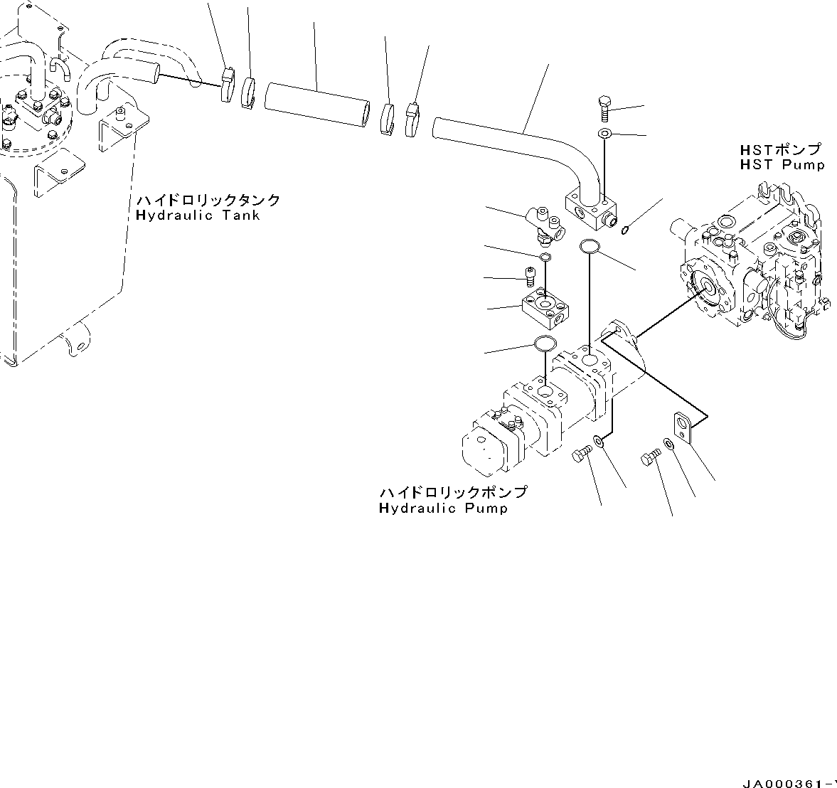 Wheel Loaders Komatsu / WA200-6 S/N C10001-UP(0000250B) / Hydraulic Oil Pump Hydraulic Oil Pump Mounts (#C10001-)(H005005 : H0210-001005)