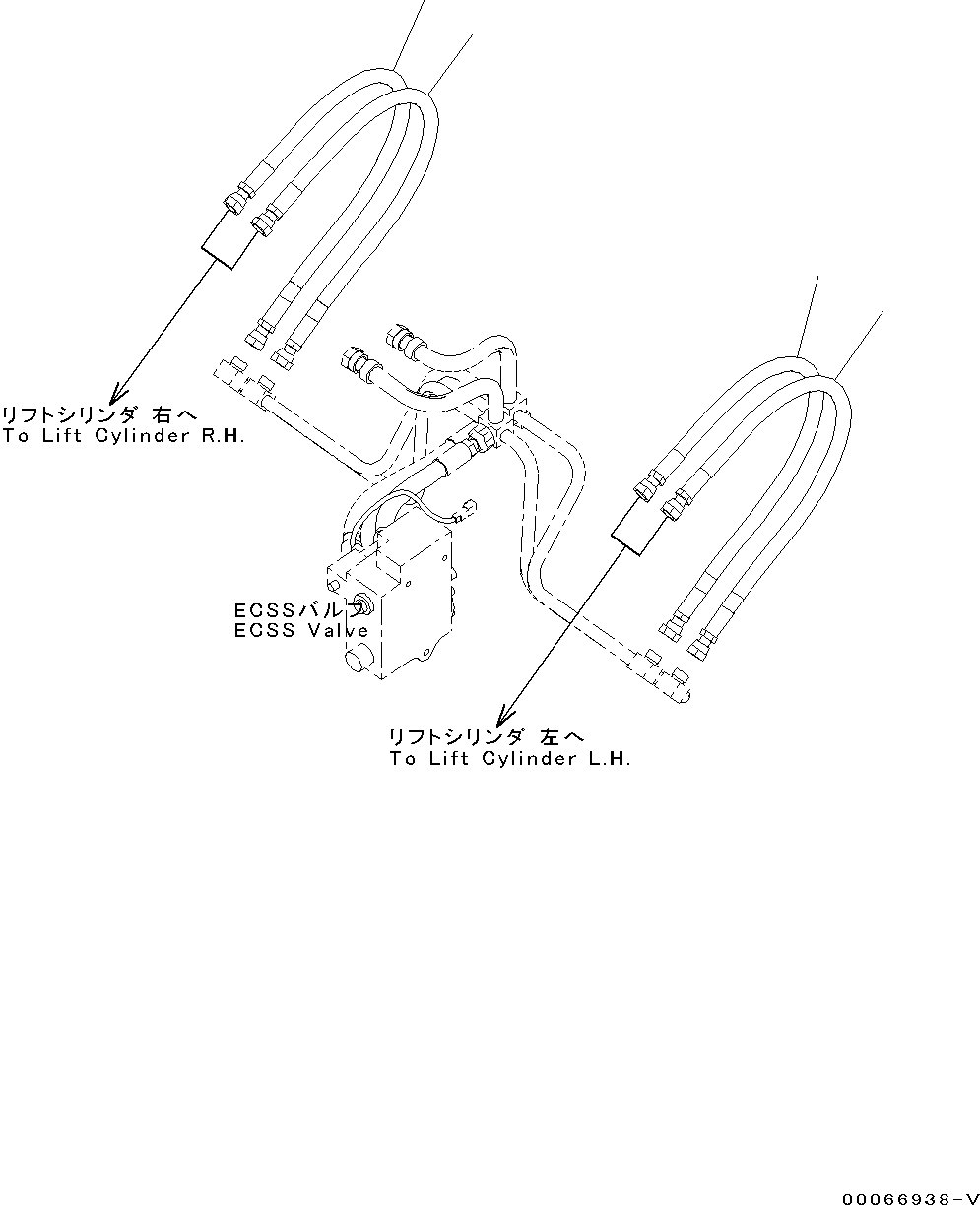 Wheel Loaders Komatsu / WA200-6 S/N C10001-UP(0000250B) / Hydraulic Circuit, Without Electronic Controlled Suspension System (ECSS)  Lift Cylinder Piping (2/2) (#C10001-)(H008010 : H4200-002010)