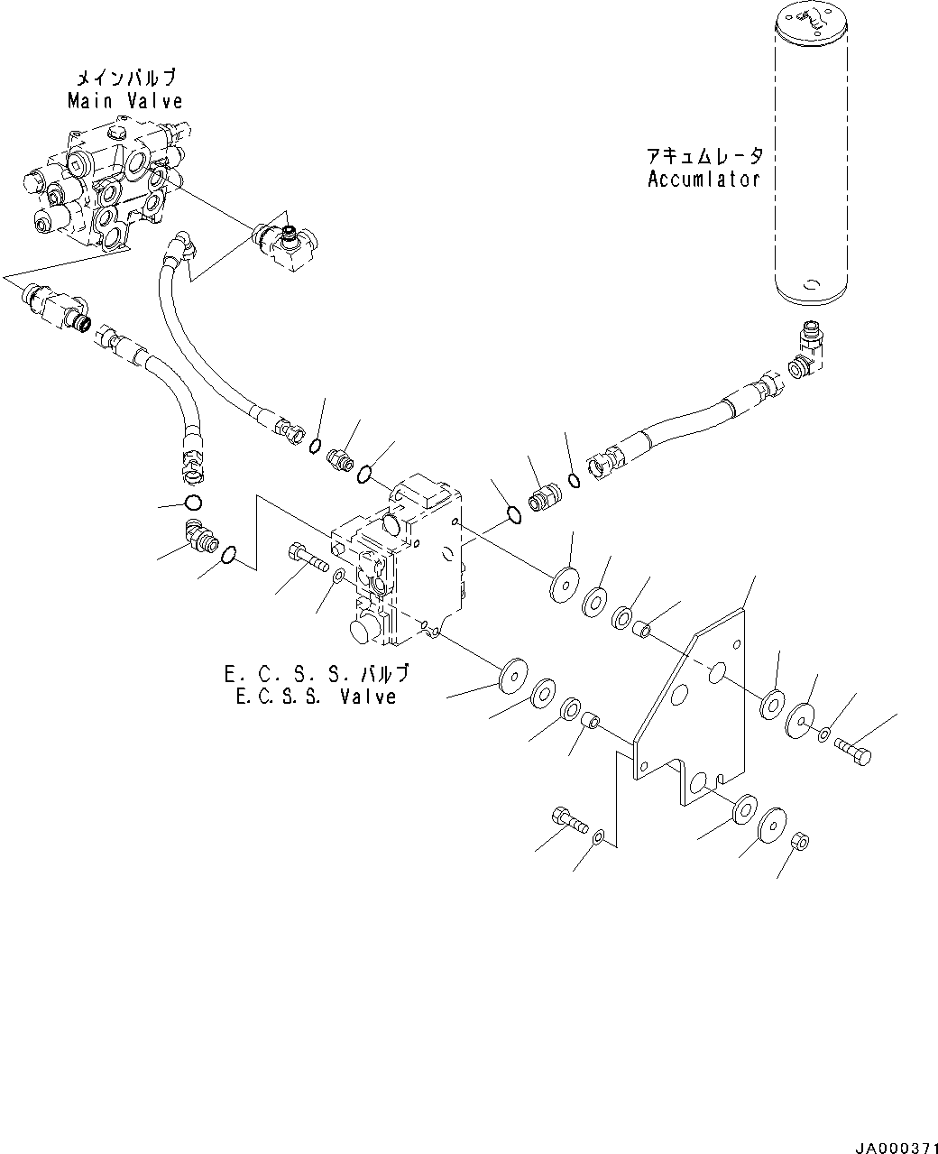 Wheel Loaders Komatsu / WA200-6 S/N C10001-UP(0000250B) / Hydraulic Circuit, With Electronic Controlled Suspension System (ECSS)  Related Parts (2/2) (#C10001-)(H007012 : H4200-001012)