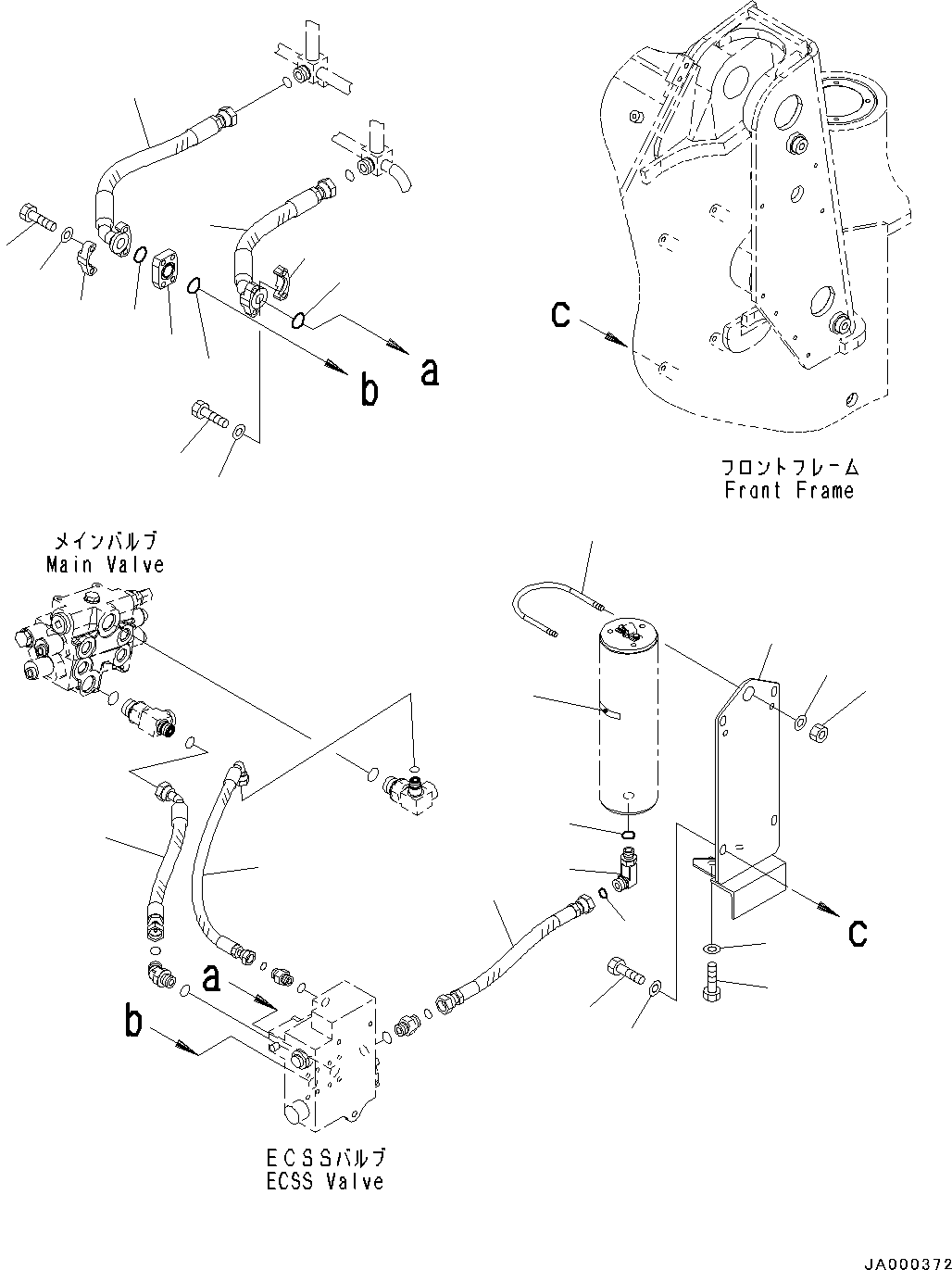 Wheel Loaders Komatsu / WA200-6 S/N C10001-UP(0000250B) / Hydraulic Circuit, With Electronic Controlled Suspension System (ECSS)  Circuit (#C10001-)(H007014 : H4200-001014)