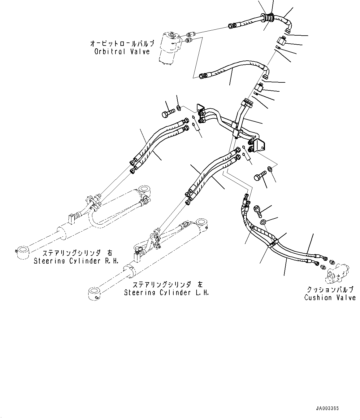 Wheel Loaders Komatsu / WA200-6 S/N C10001-UP(0000250B) / Steering Hydraulic Piping Circuit (#C10001-)(H009001 : H4410-001001)