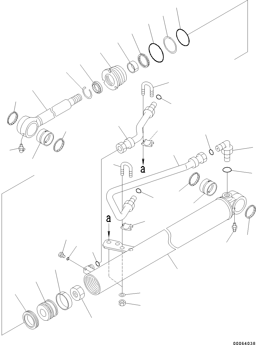 Wheel Loaders Komatsu / WA200-6 S/N C10001-UP(0000250B) / Steering Cylinder Inner Parts, RHS (#C10001-)(J005002 : J4140-001002)