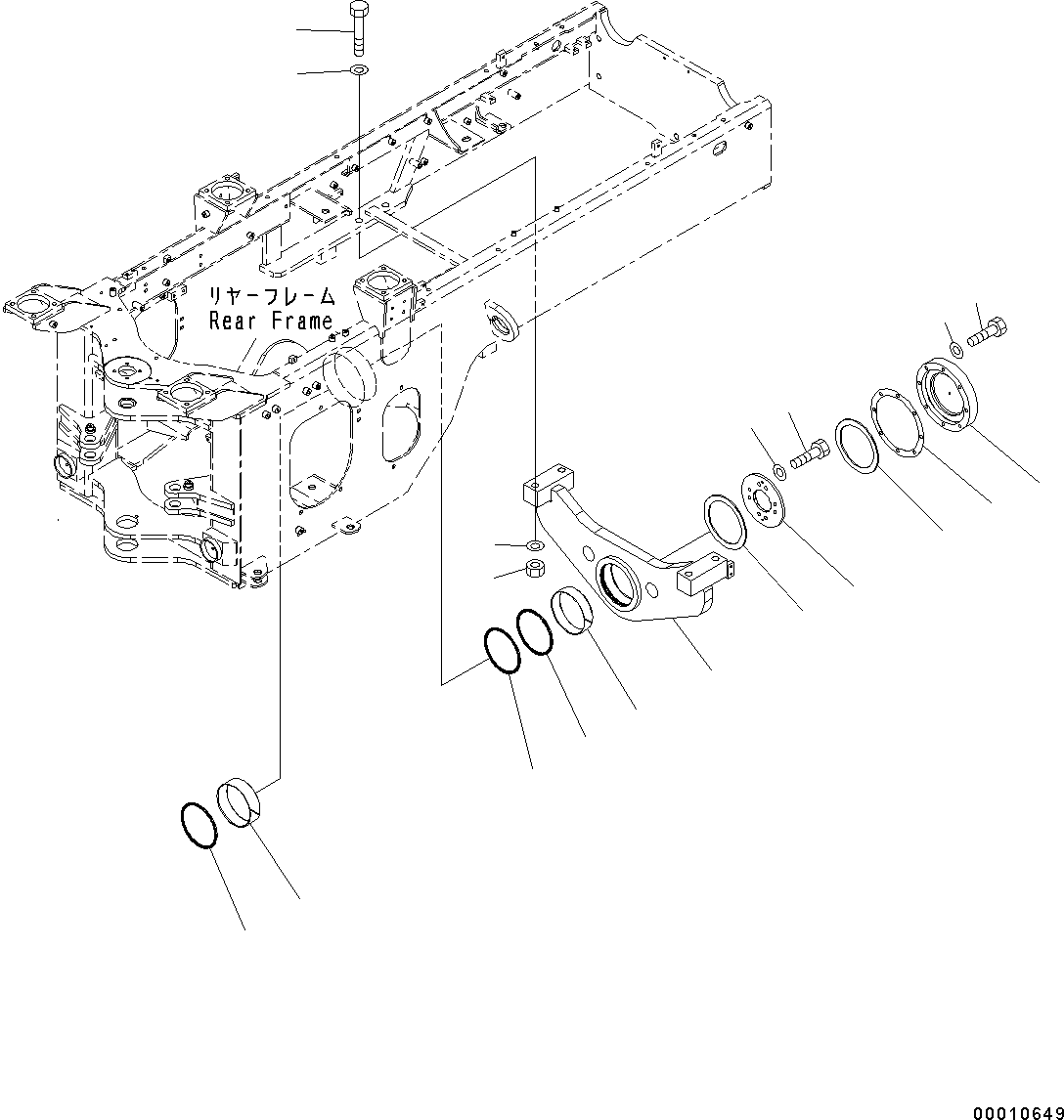 Wheel Loaders Komatsu / WA200-6 S/N C10001-UP(0000250B) / Rear Axle Support (#C10001-)(J007001 : J4210-001001)