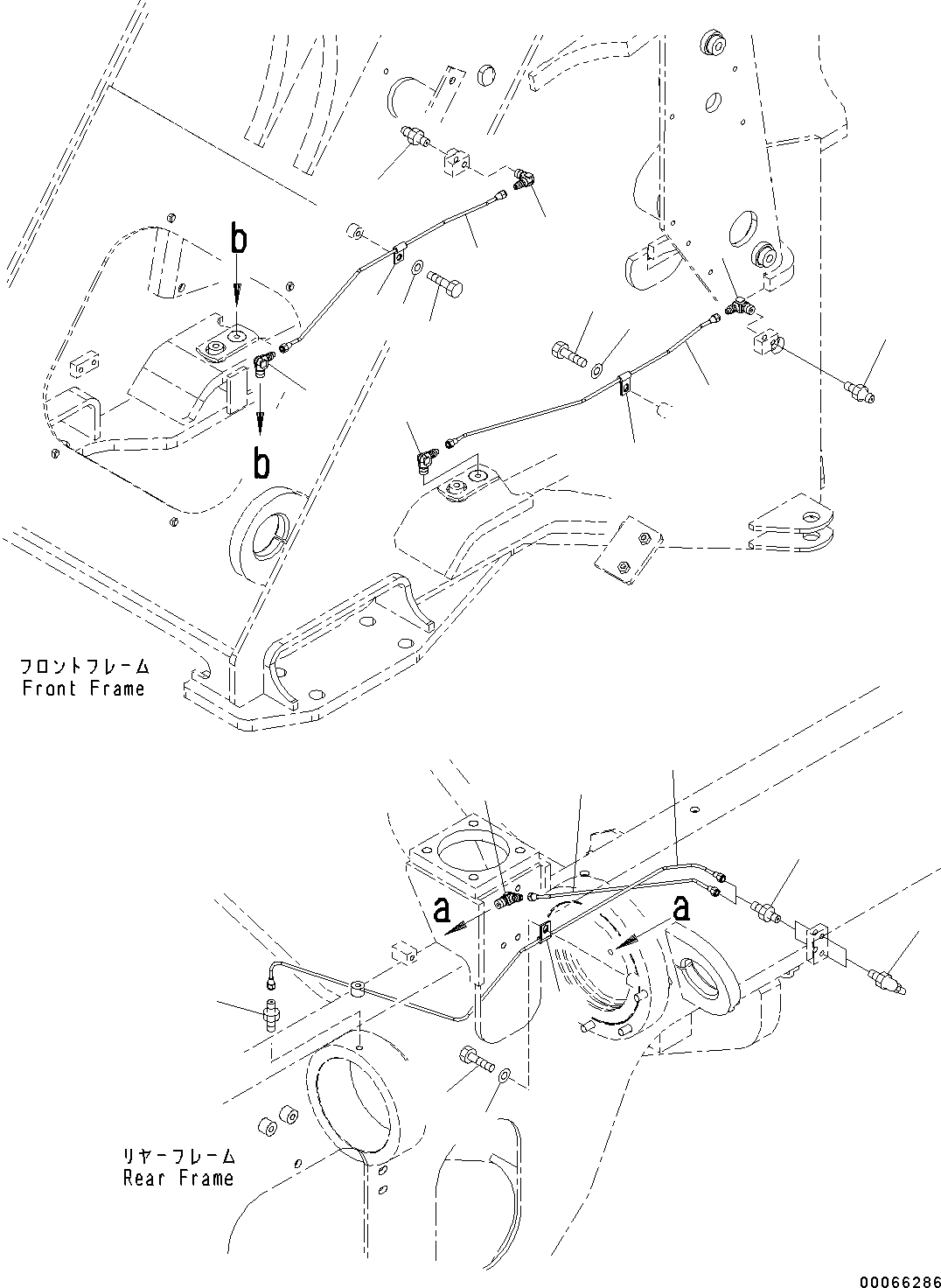 Wheel Loaders Komatsu / WA200-6 S/N C10001-UP(0000250B) / Remote Greasing Tube (#C10001-)(J008001 : J4710-001001)