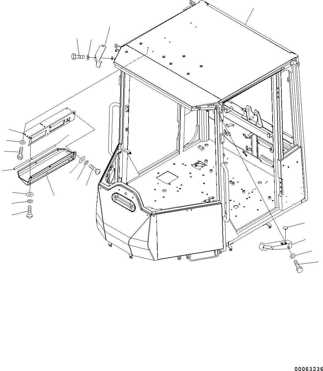 Wheel Loaders Komatsu / WA200-6 S/N C10001-UP(0000250B) / ROPS Cab And Floor Frame Group Cab (#C10001-)(K003001 : K0210-001001)