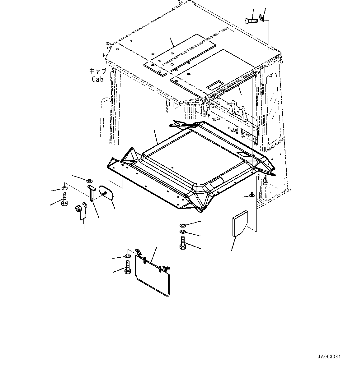 Wheel Loaders Komatsu / WA200-6 S/N C10001-UP(0000250B) / ROPS Cab And Floor Frame Group Mirror and Sun Visor (#C10001-)(K003006 : K0210-001006)