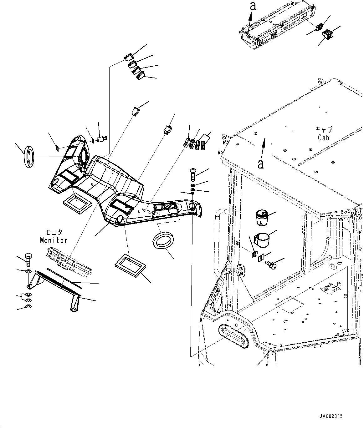 Wheel Loaders Komatsu / WA200-6 S/N C10001-UP(0000250B) / ROPS Cab And Floor Frame Group Cab In Parts, Front Cover And Swicth (#C10001-)(K003009 : K0210-001009)