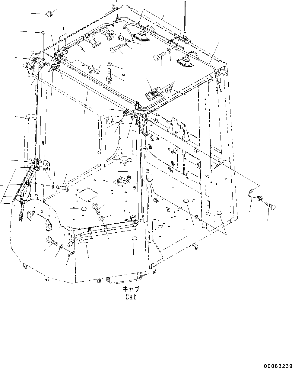 Wheel Loaders Komatsu / WA200-6 S/N C10001-UP(0000250B) / ROPS Cab And Floor Frame Group Cab In Parts, Electric Wiring (#C10001-)(K003010 : K0210-001010)