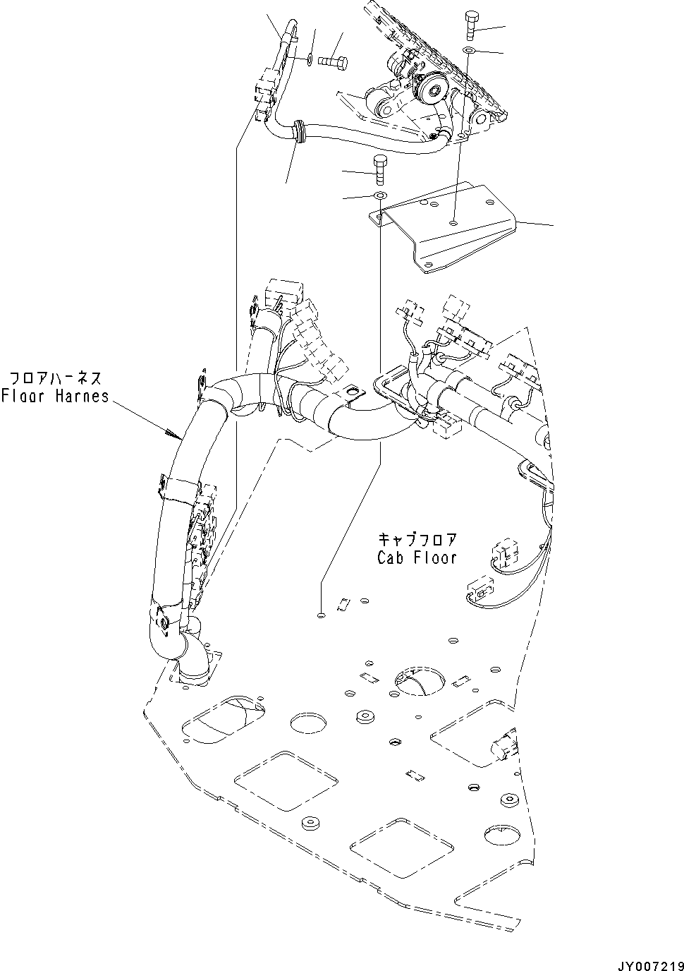Wheel Loaders Komatsu / WA200-6 S/N C10001-UP(0000250B) / ROPS Cab And Floor Frame Group Engine Control Pedal Mounts (#C10001-)(K003020 : K0210-001020)