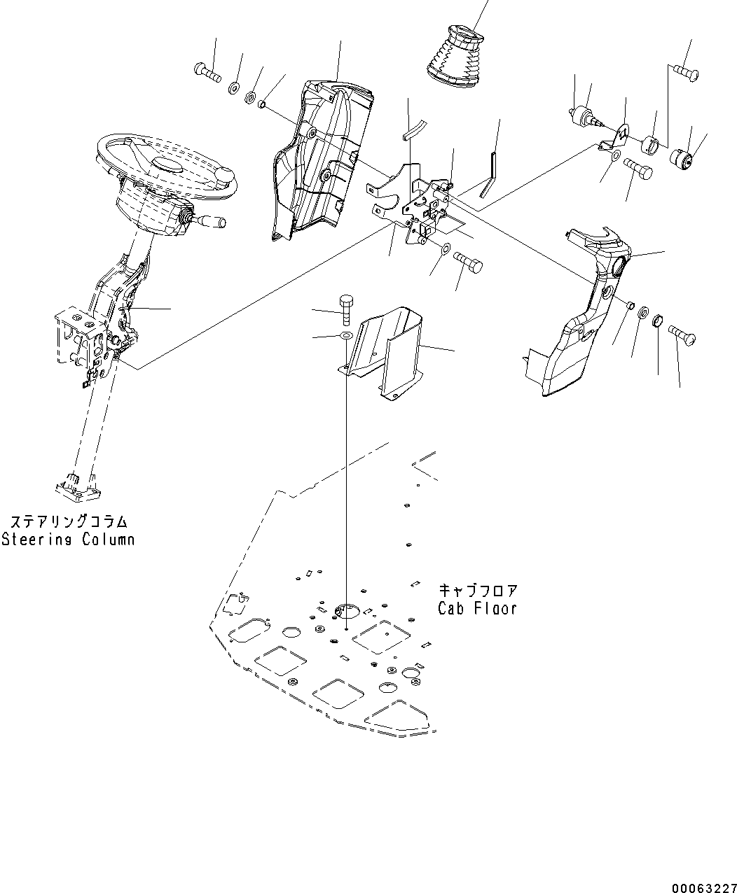 Wheel Loaders Komatsu / WA200-6 S/N C10001-UP(0000250B) / ROPS Cab And Floor Frame Group Wiper Switch And Column Cover (#C10001-)(K003023 : K0210-001023)
