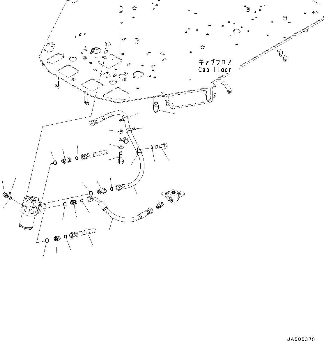 Wheel Loaders Komatsu / WA200-6 S/N C10001-UP(0000250B) / ROPS Cab And Floor Frame Group Steering Drain Line (#C10001-)(K003025 : K0210-001025)