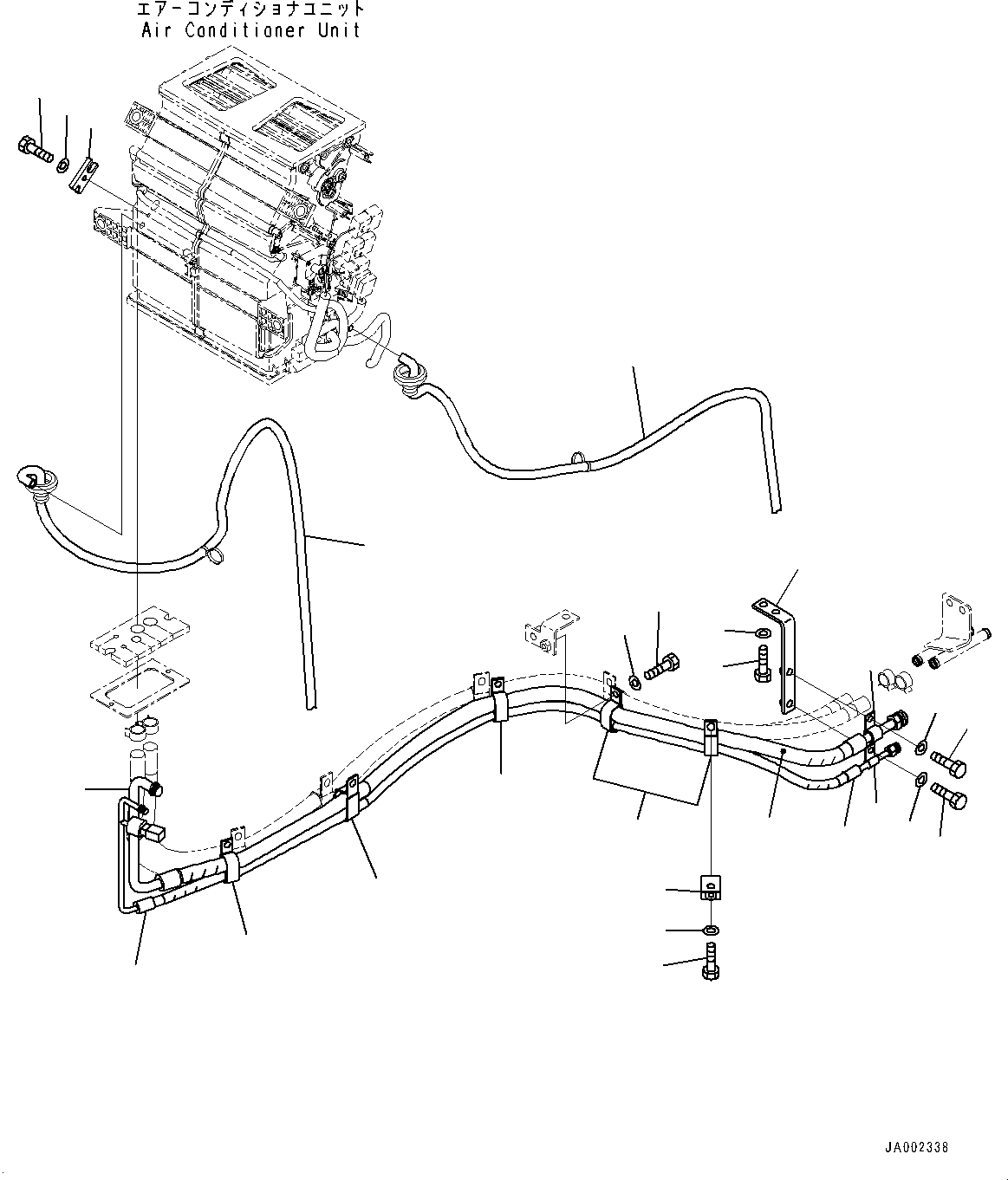 Wheel Loaders Komatsu / WA200-6 S/N C10001-UP(0000250B) / ROPS Cab And Floor Frame Group Floor, Air Conditioner Hose (#C10001-)(K003030 : K0210-001030)