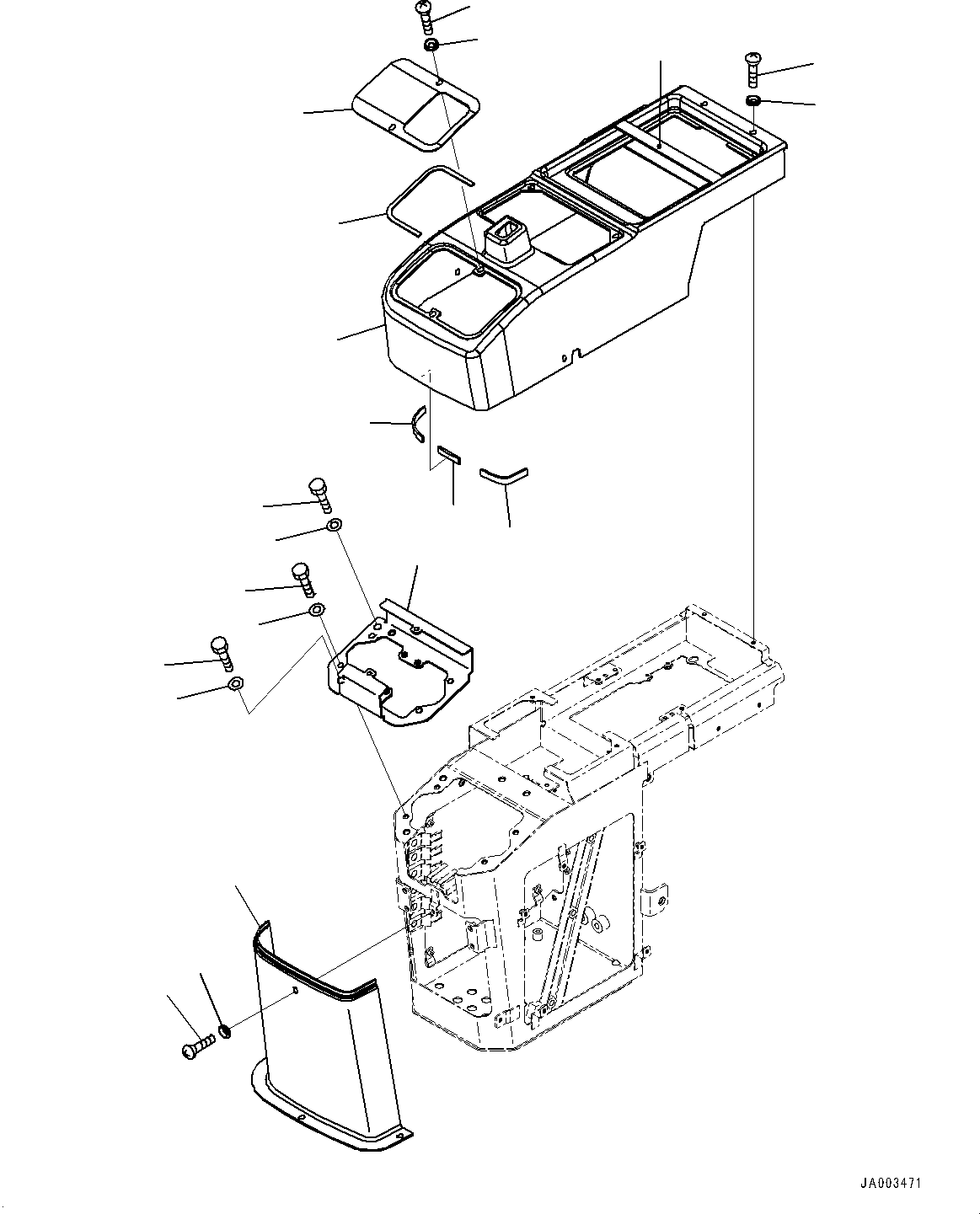 Wheel Loaders Komatsu / WA200-6 S/N C10001-UP(0000250B) / Loader Control Unit Console Cover, RHS (#C10001-)(K012005 : K4202-001005)