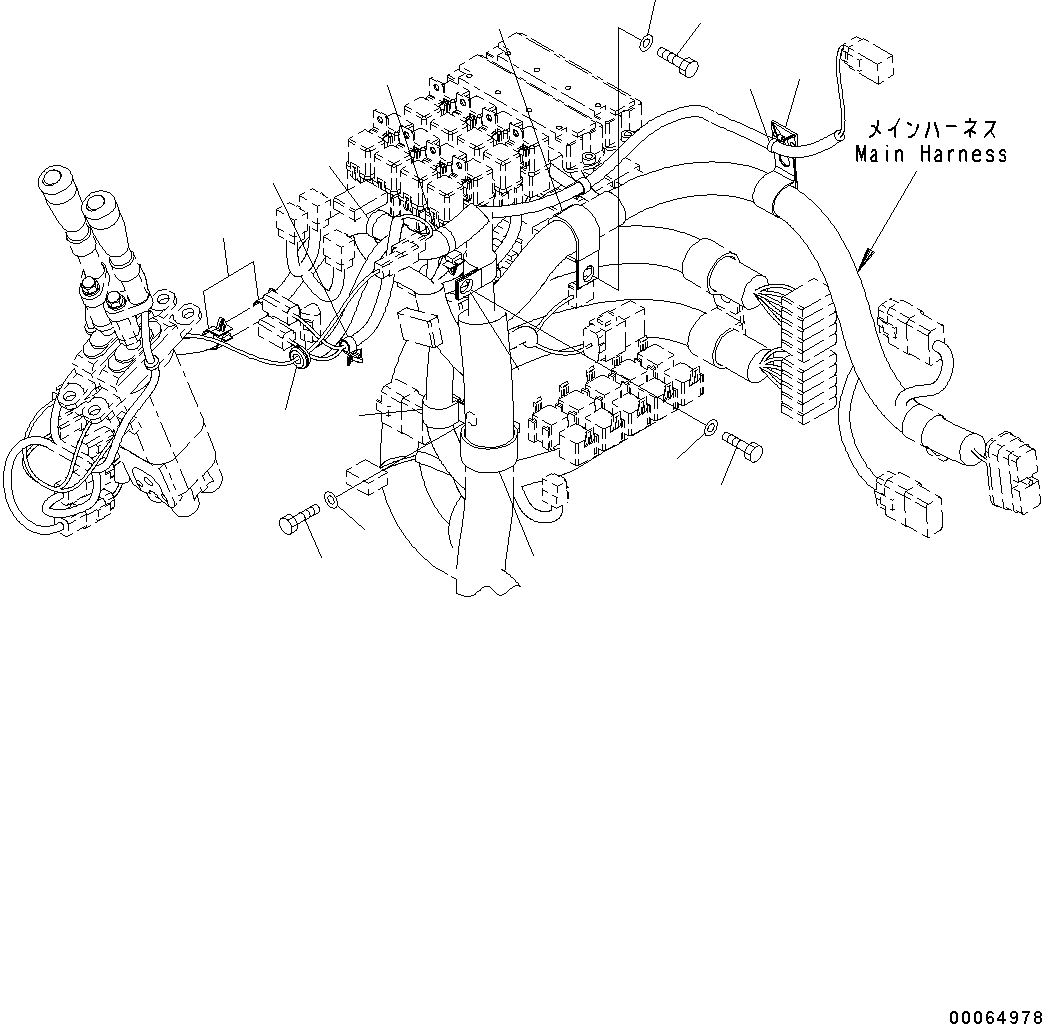 Wheel Loaders Komatsu / WA200-6 S/N C10001-UP(0000250B) / Loader Control Unit Floor, Harness (#C10001-)(K012008 : K4202-001008)